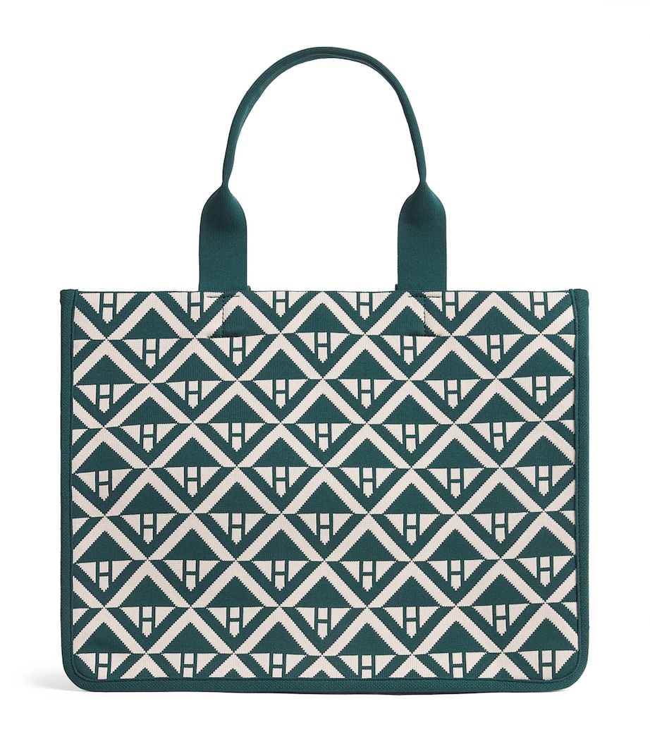 Harrods Medium Geometric Tote Bag Harrods Green Image 1