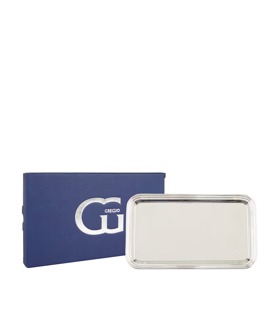 Silver Plated Georgian Rectangular Tray (18cm x 31cm) SILVER Image 1