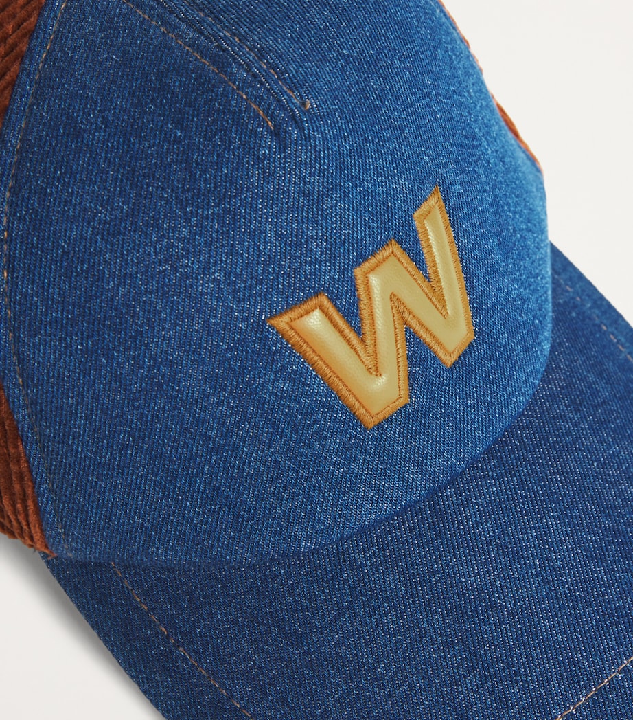 Corduroy and Denim Monogram Baseball Cap LIGHT BLUE Image 4