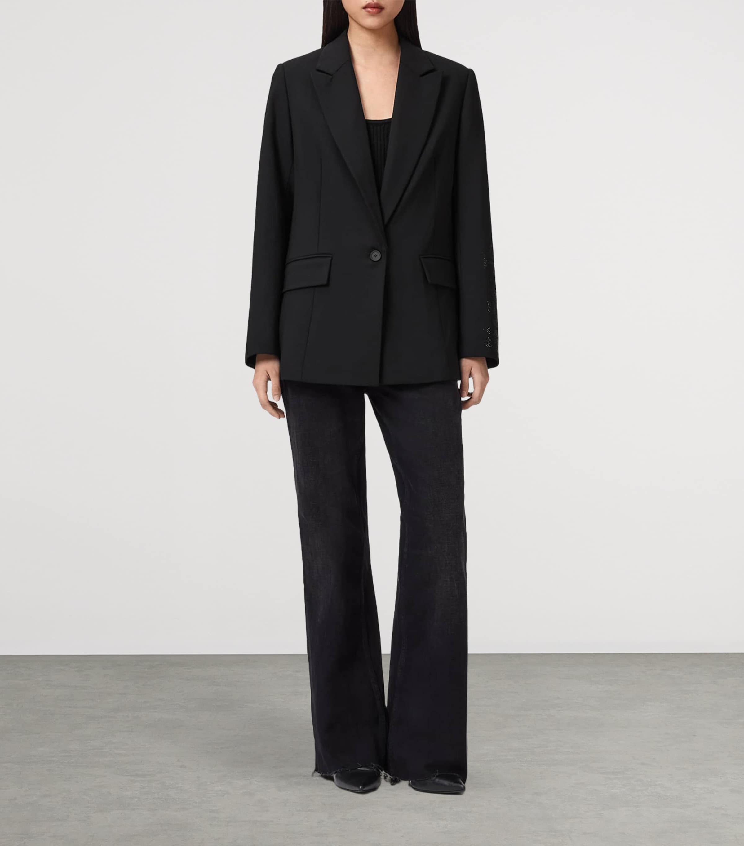 AllSaints Womens Embellished Ottie Skull Blazer Black Image 2