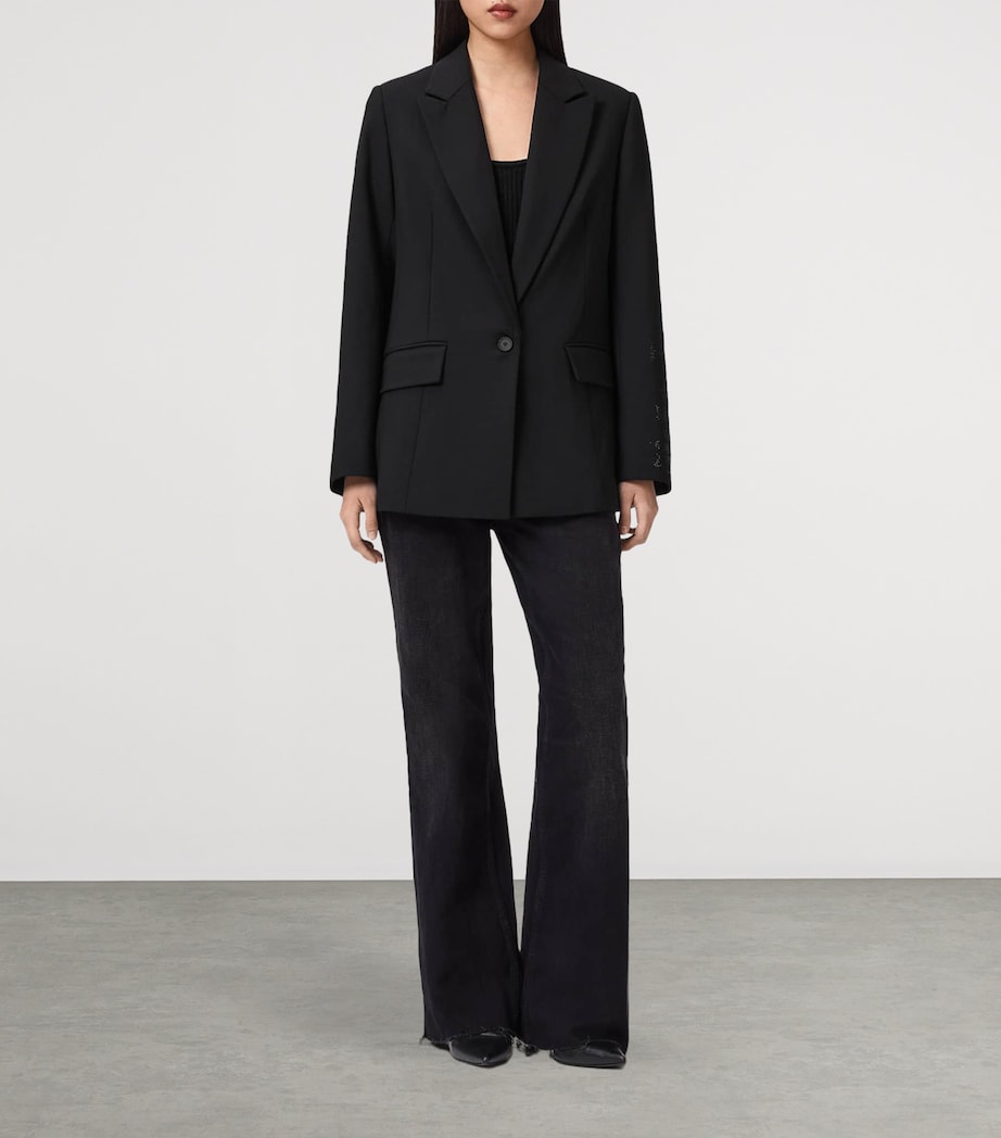 AllSaints Womens Embellished Ottie Skull Blazer Black Image 2