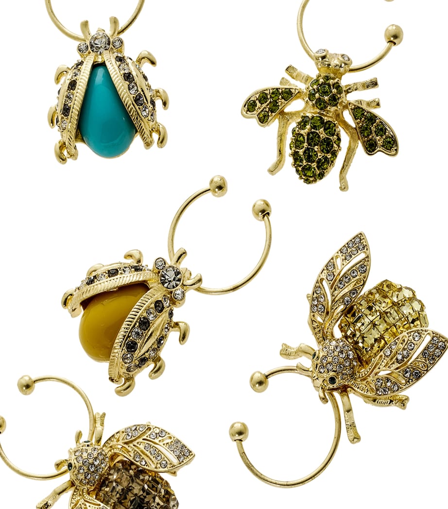 Set of 6 Bedazzled Bee Wine Charms NONE Image 2