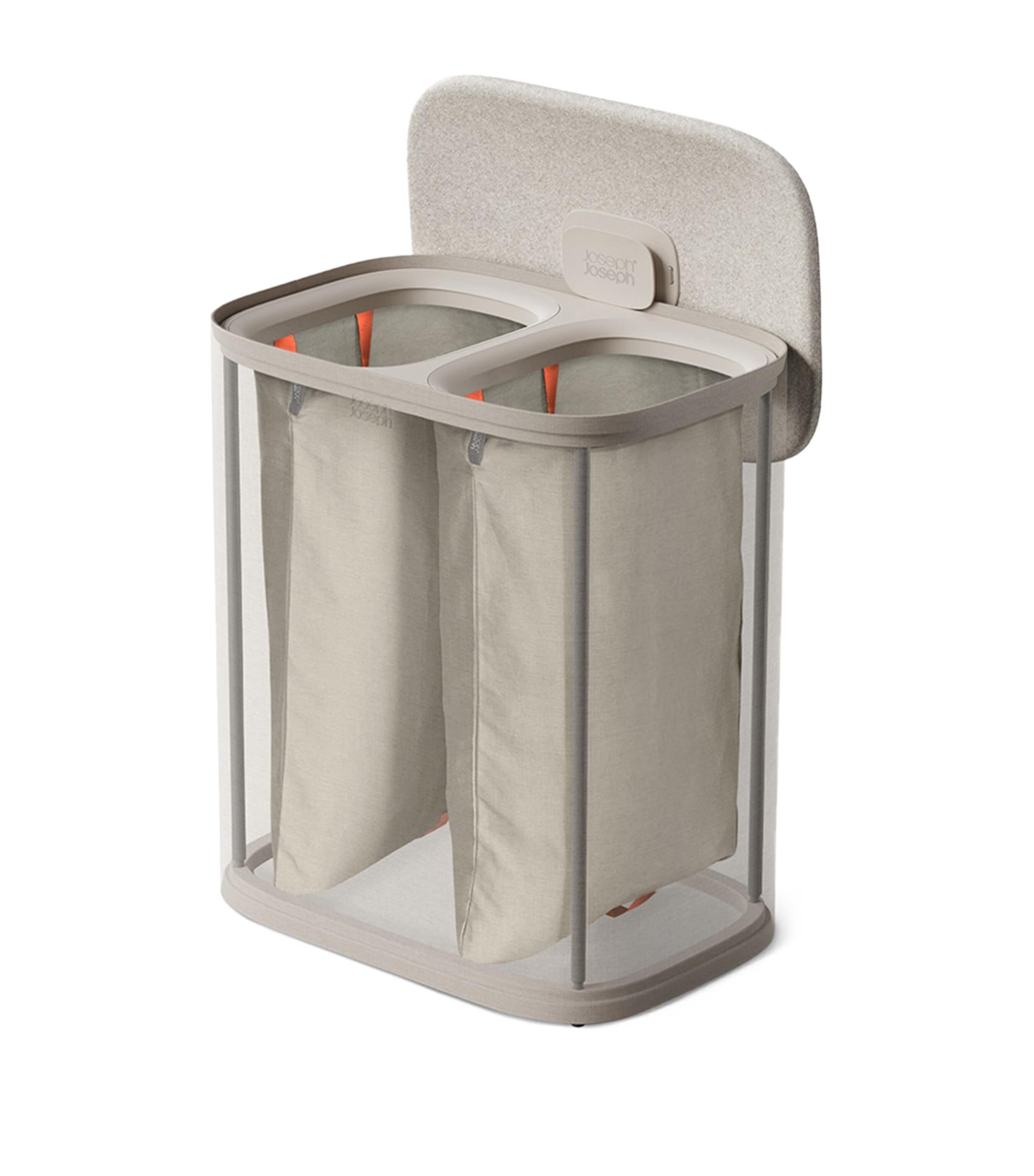 Joseph Joseph Total 2 Twin Laundry Basket (90L) Pale Mushroom Image 9