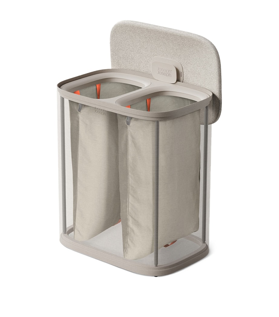 Joseph Joseph Total 2 Twin Laundry Basket (90L) Pale Mushroom Image 9