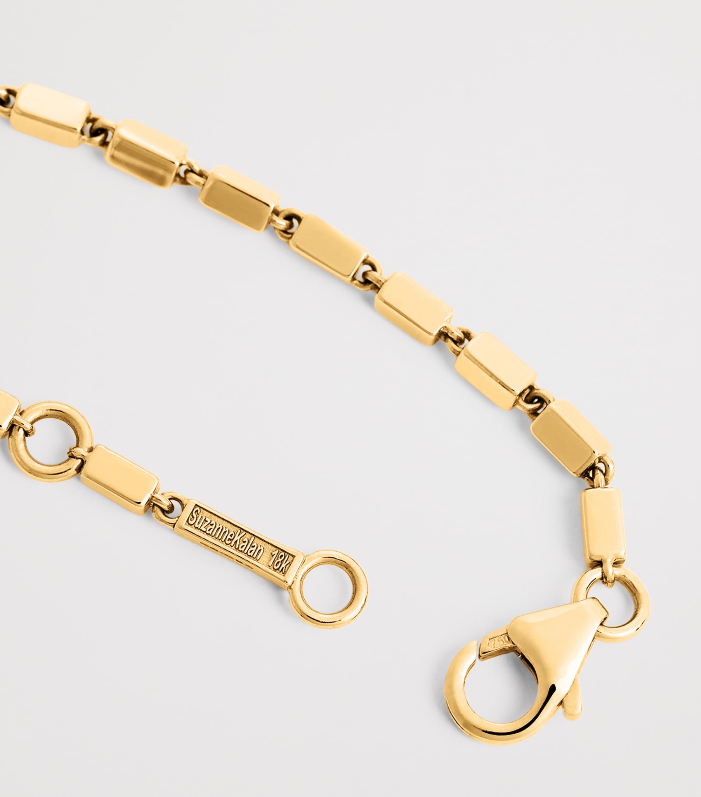 Medium Rose Gold and Sapphire Block-Chain Bracelet 18K RG/RS Image 5