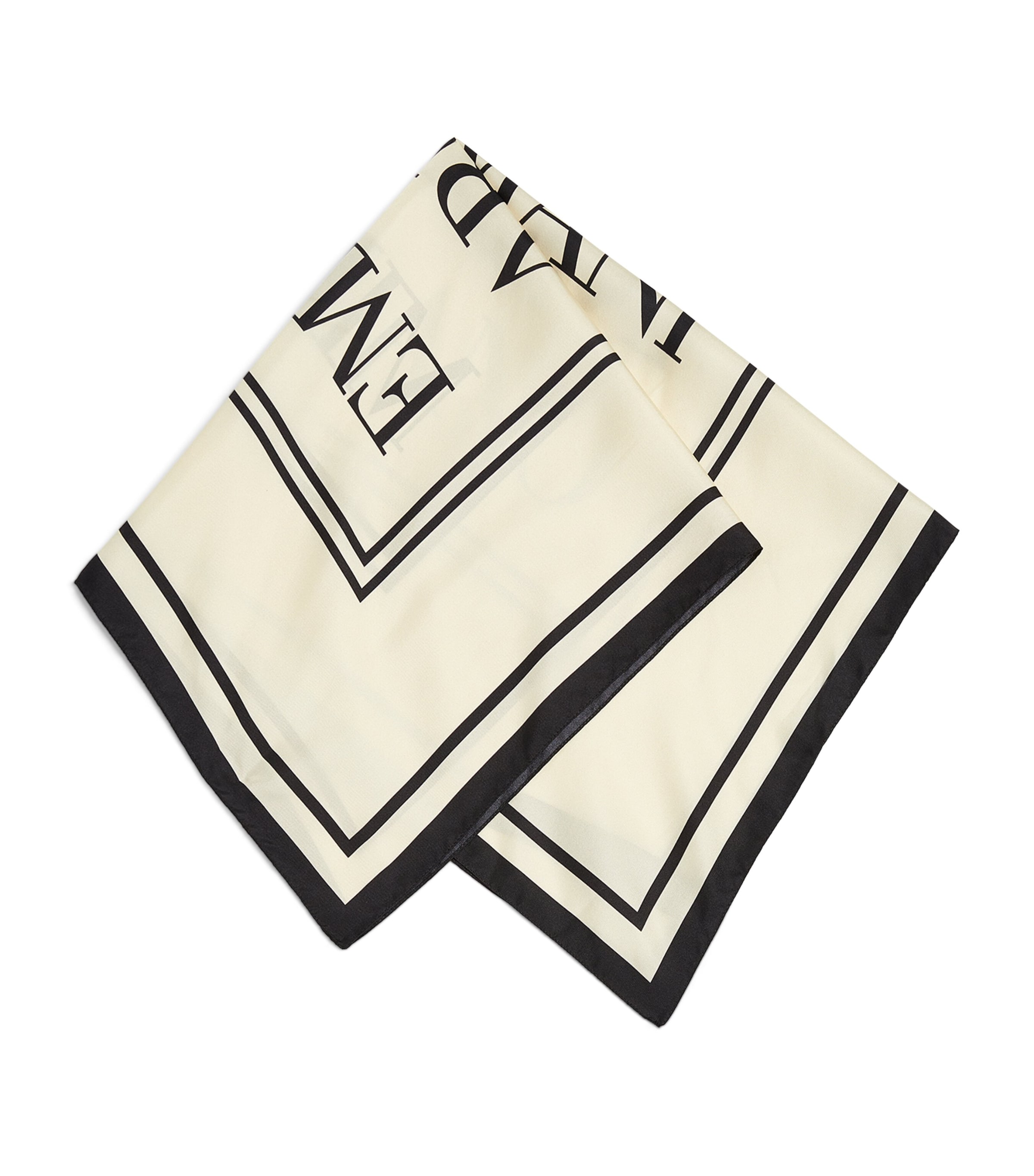 Emporio Armani Silk Logo Scarf In Neutral