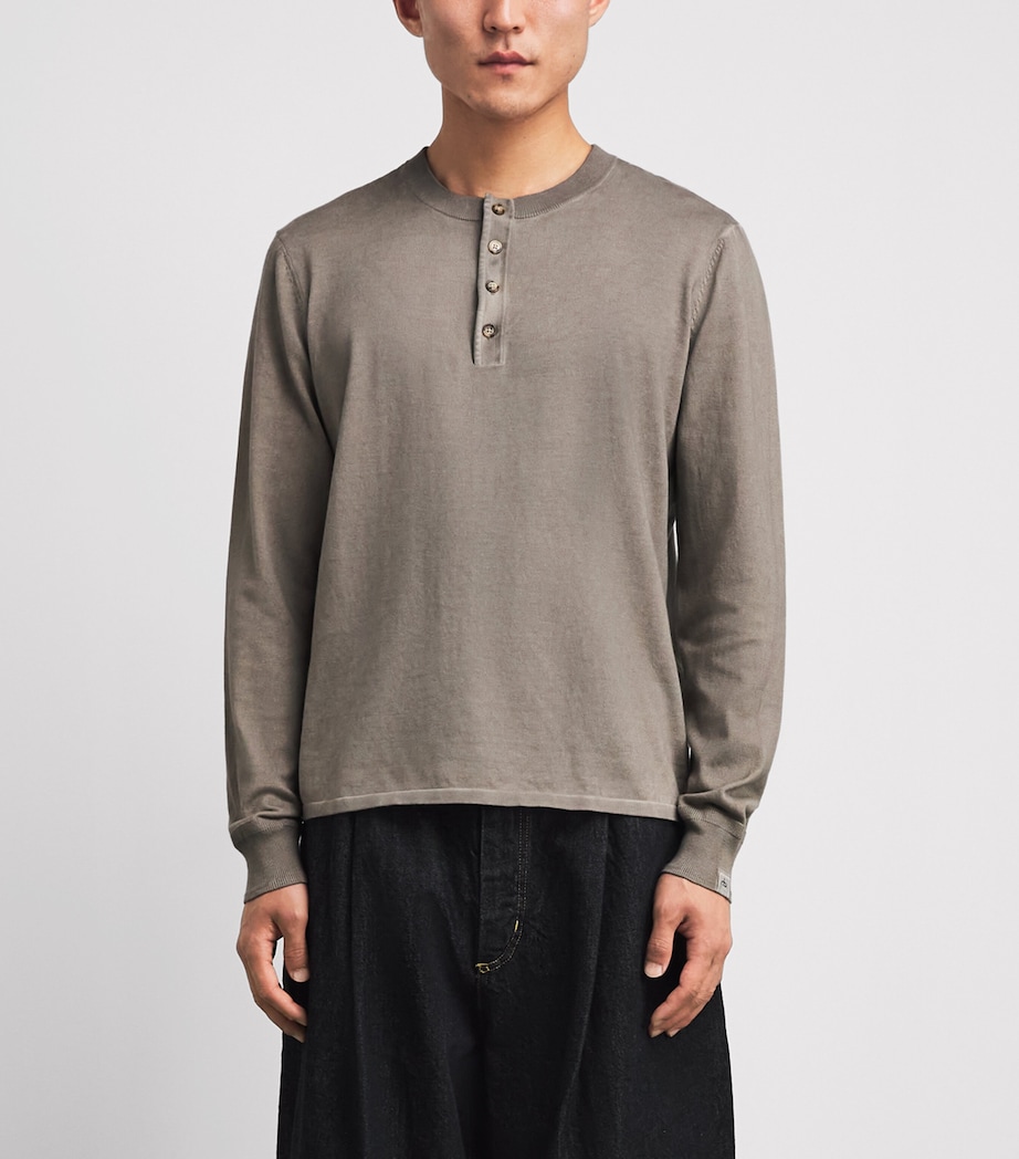 Rag & Bone Mens Supima Cotton Henley T-Shirt Gran Grey Image 4