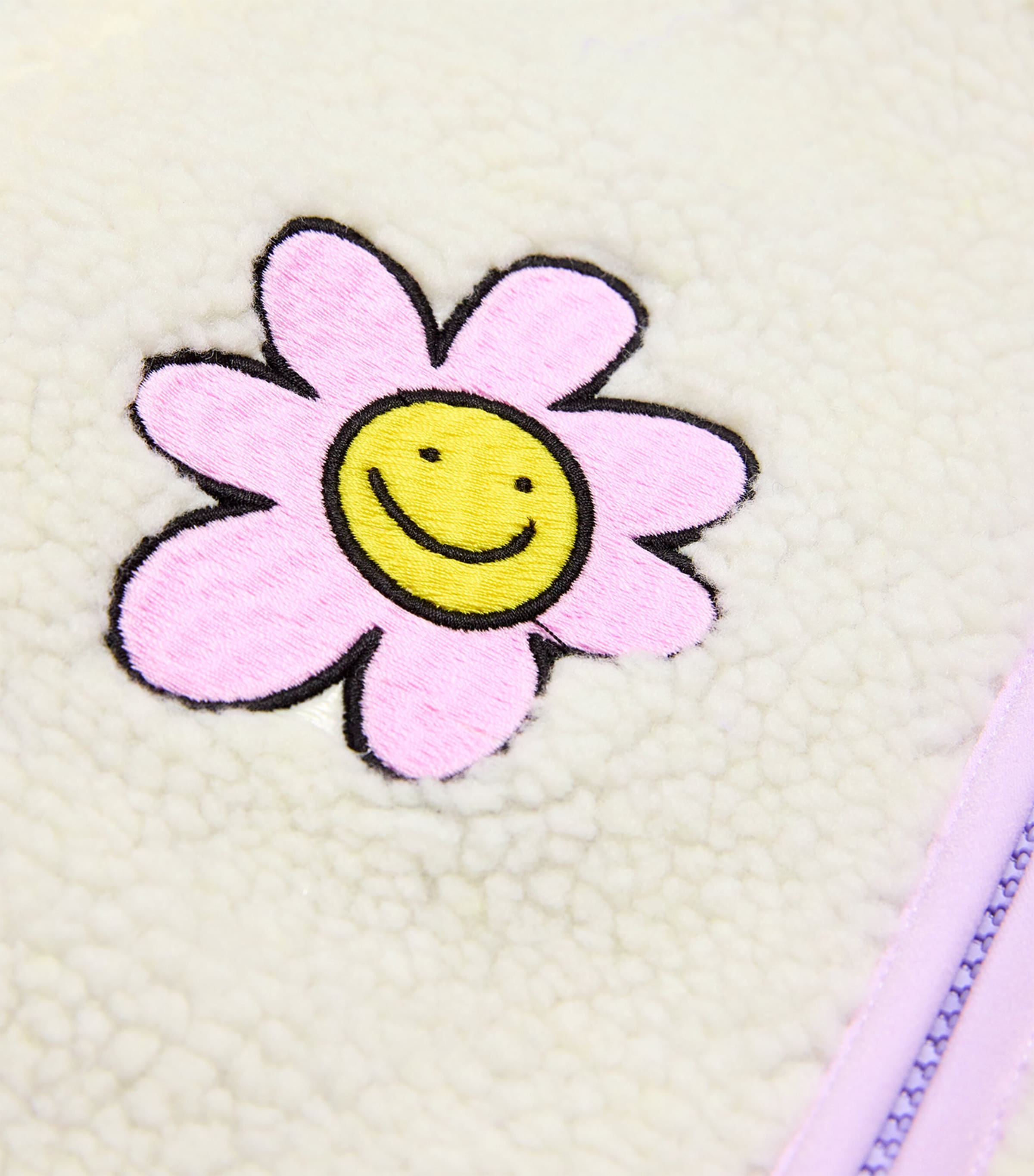 Embroidered Fleece Jacket (3-14+ Years) 101IVORY Image 4