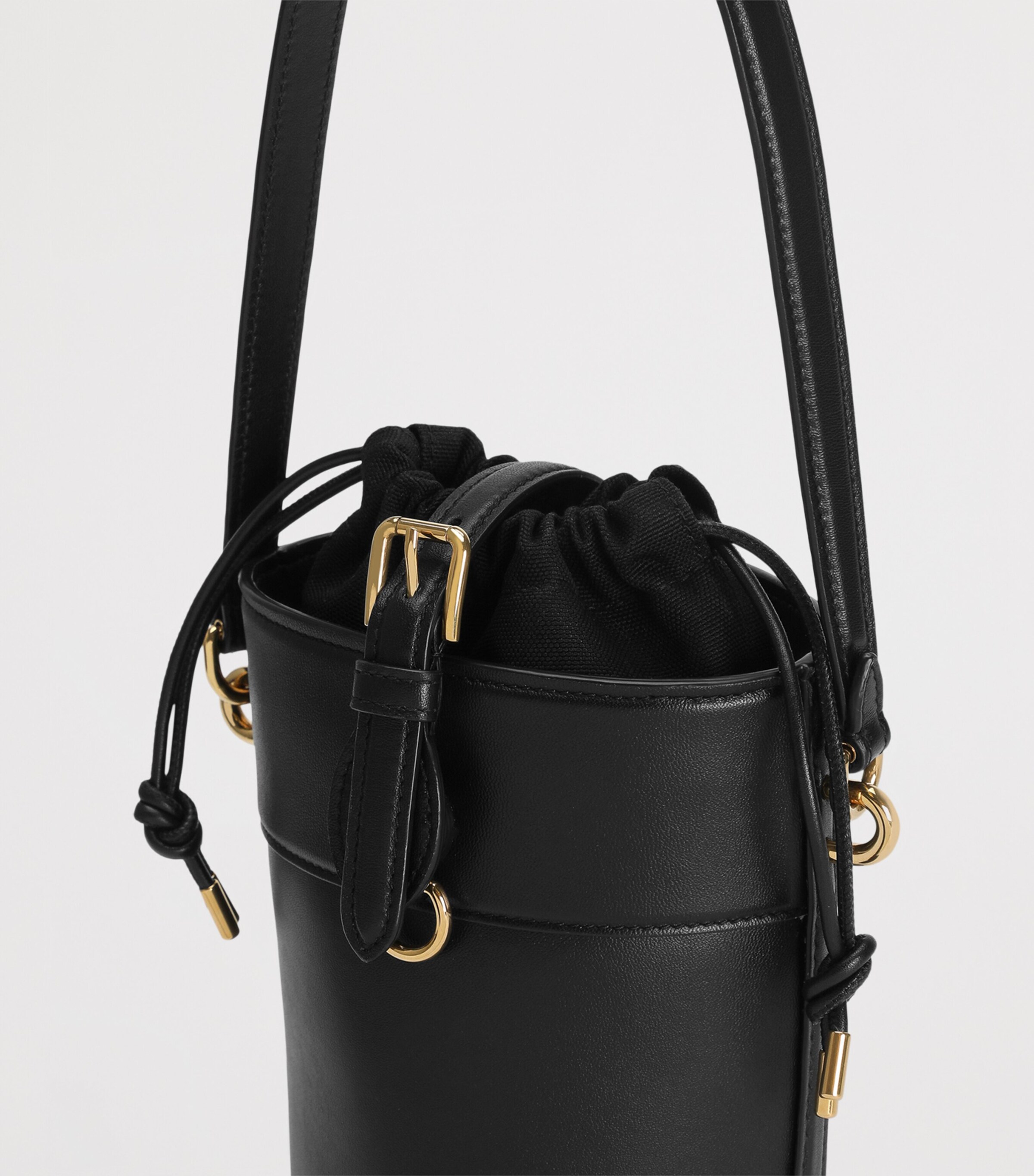 Dolce&Gabbana Leather Capri Bucket Bag Black Image 6