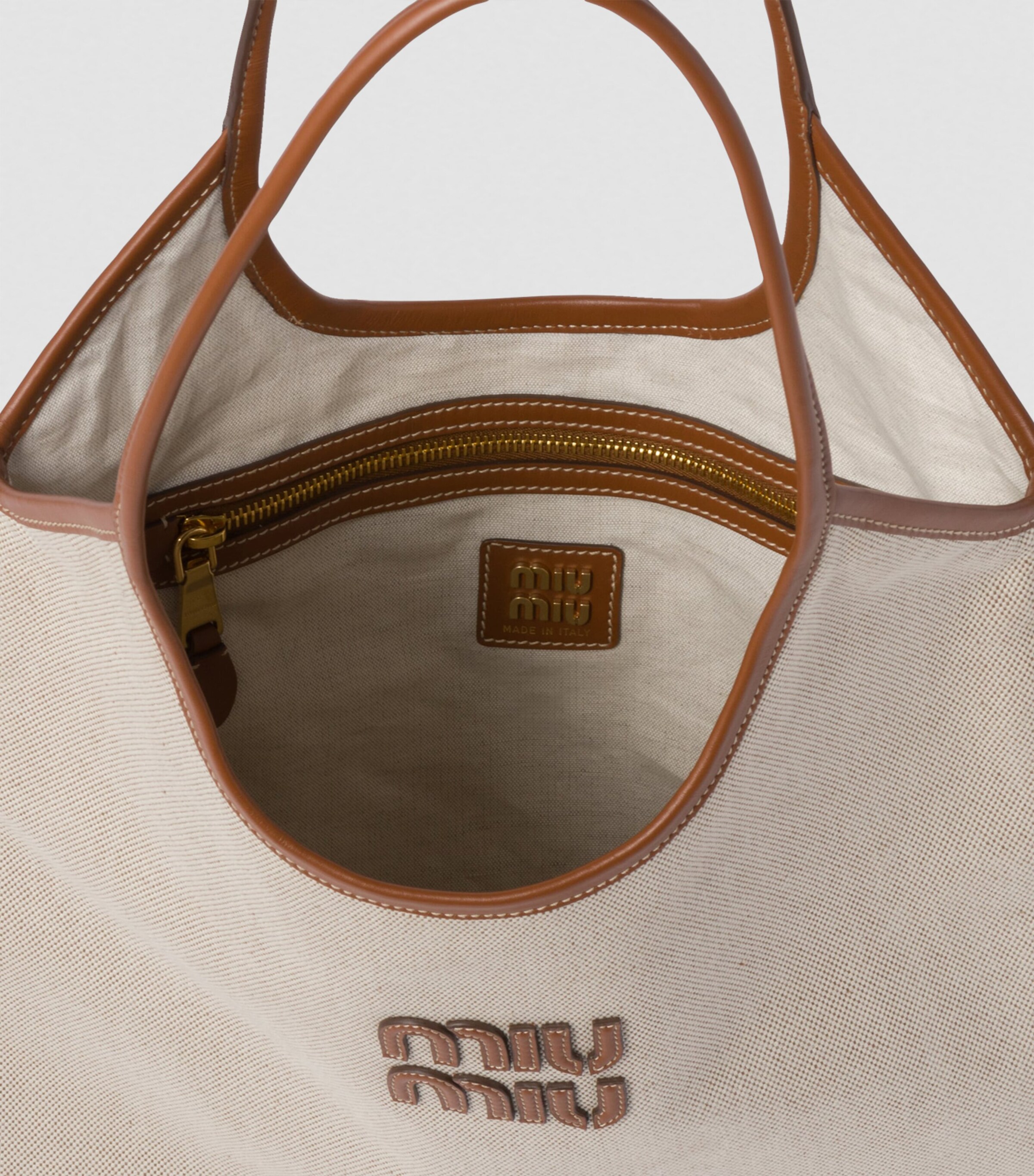 Miu Miu Canvas Ivy Tote Bag Image 7