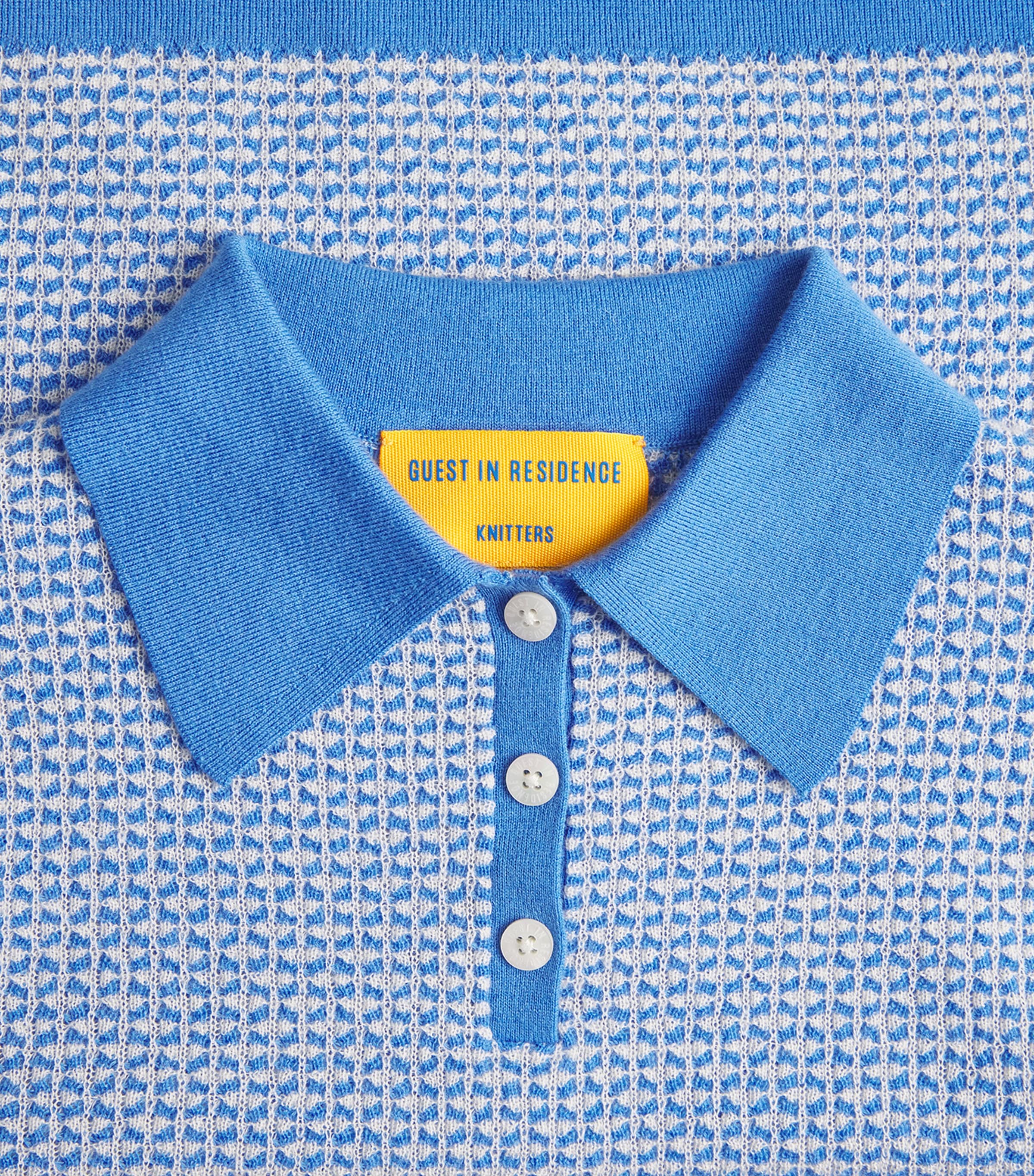 Guest In Residence Blue Cashmere Shrunken Polo Shirt | Harrods US