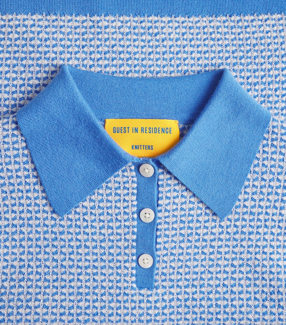 Guest In Residence Womens Cashmere Shrunken Polo Shirt Saico Sail Combo Image 6