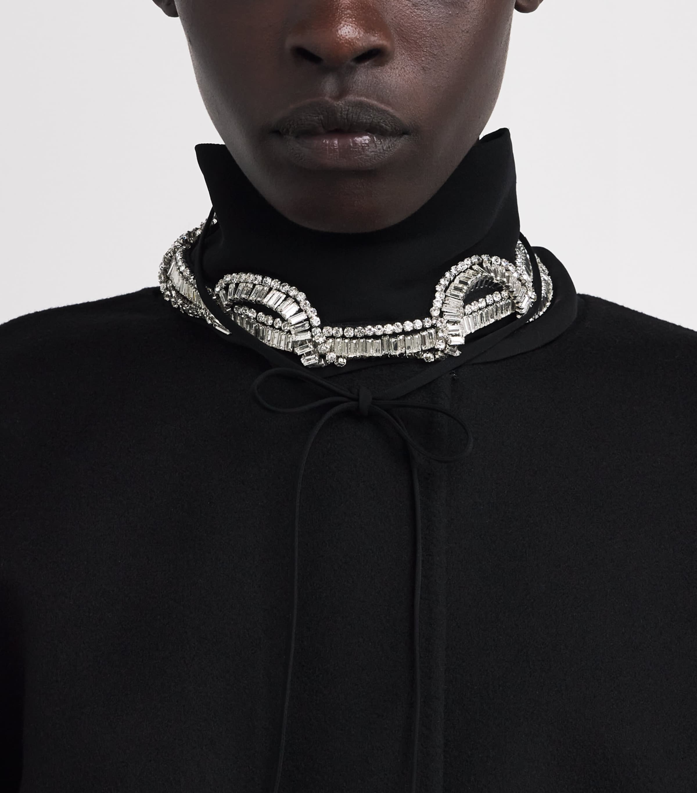 Katelis Jabot Silk Collar BLACK Image 3