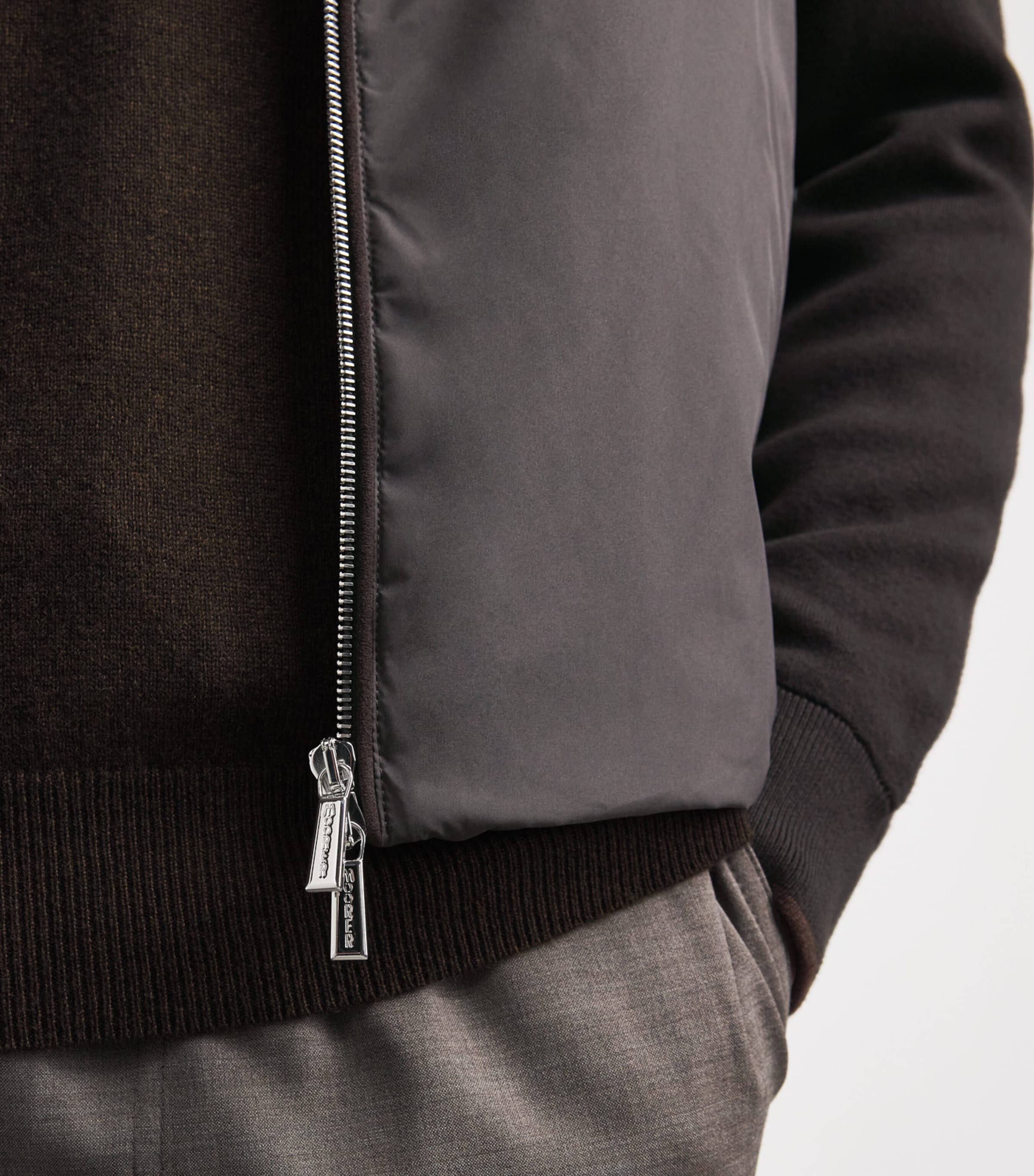 Moorer Mens Down Evan Bomber Jacket Moro Image 3