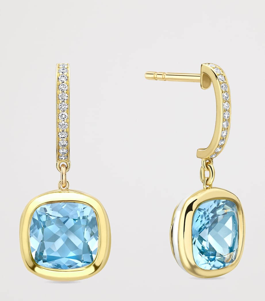 Boodles Yellow Gold, Diamond and Aquamarine Dolce Vita Earrings Yellow Gold Image 3