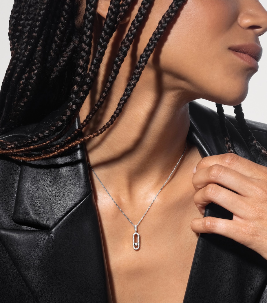 Messika Large Move Uno White Gold and Diamond Pavé Necklace | Harrods US