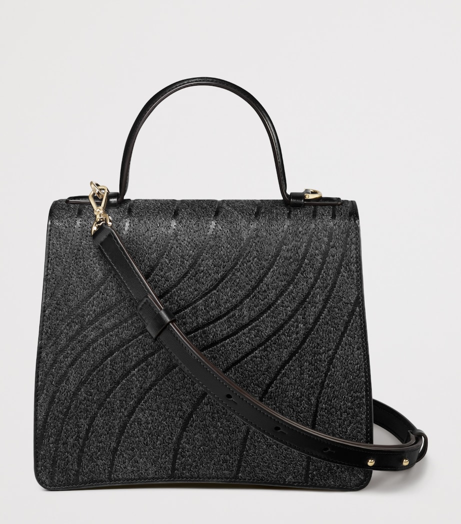 Small Leather Panthère de Cartier Top-Handle Bag BLACK Image 3