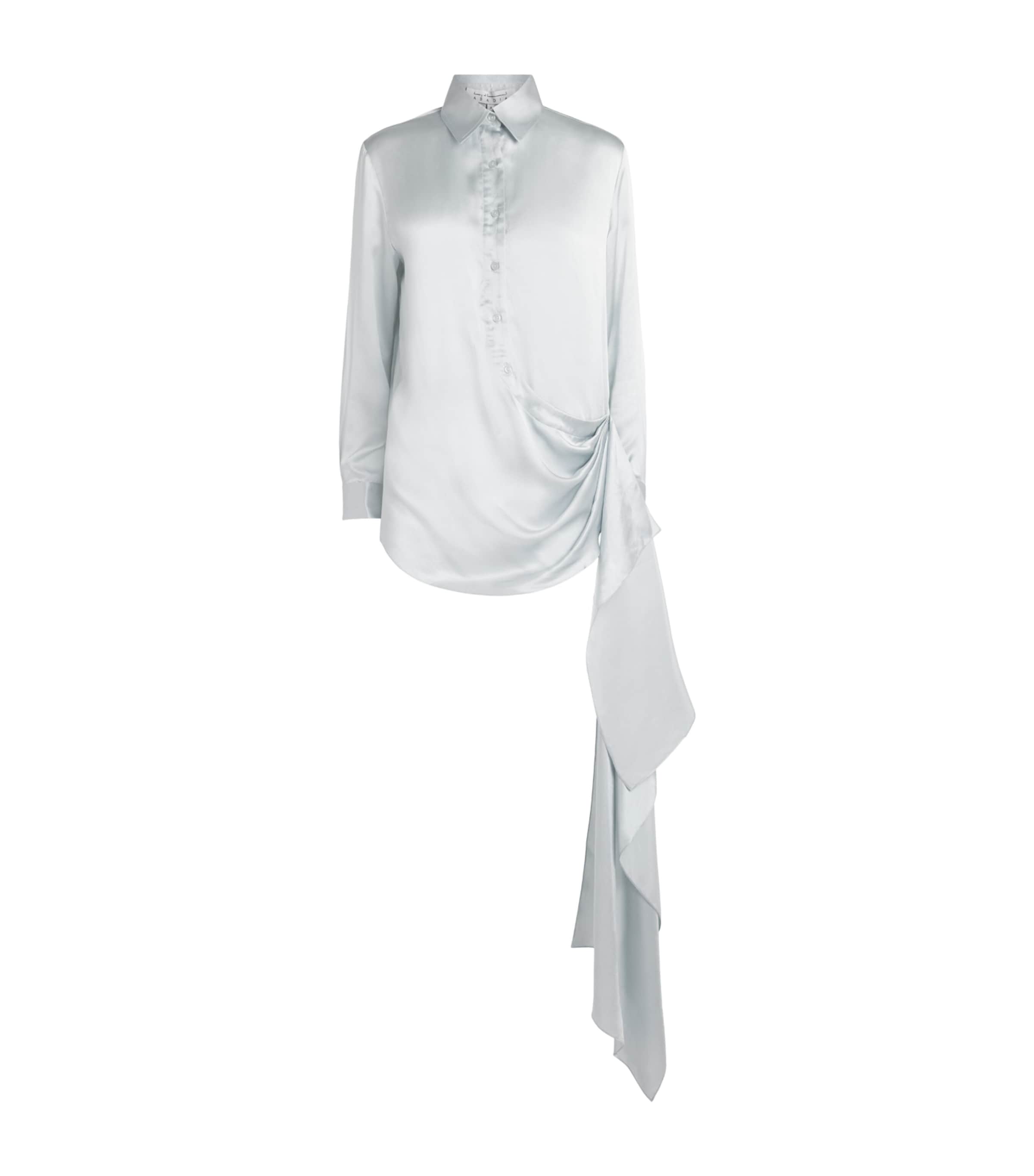 Abadia Scarf Drape Shirt Blue