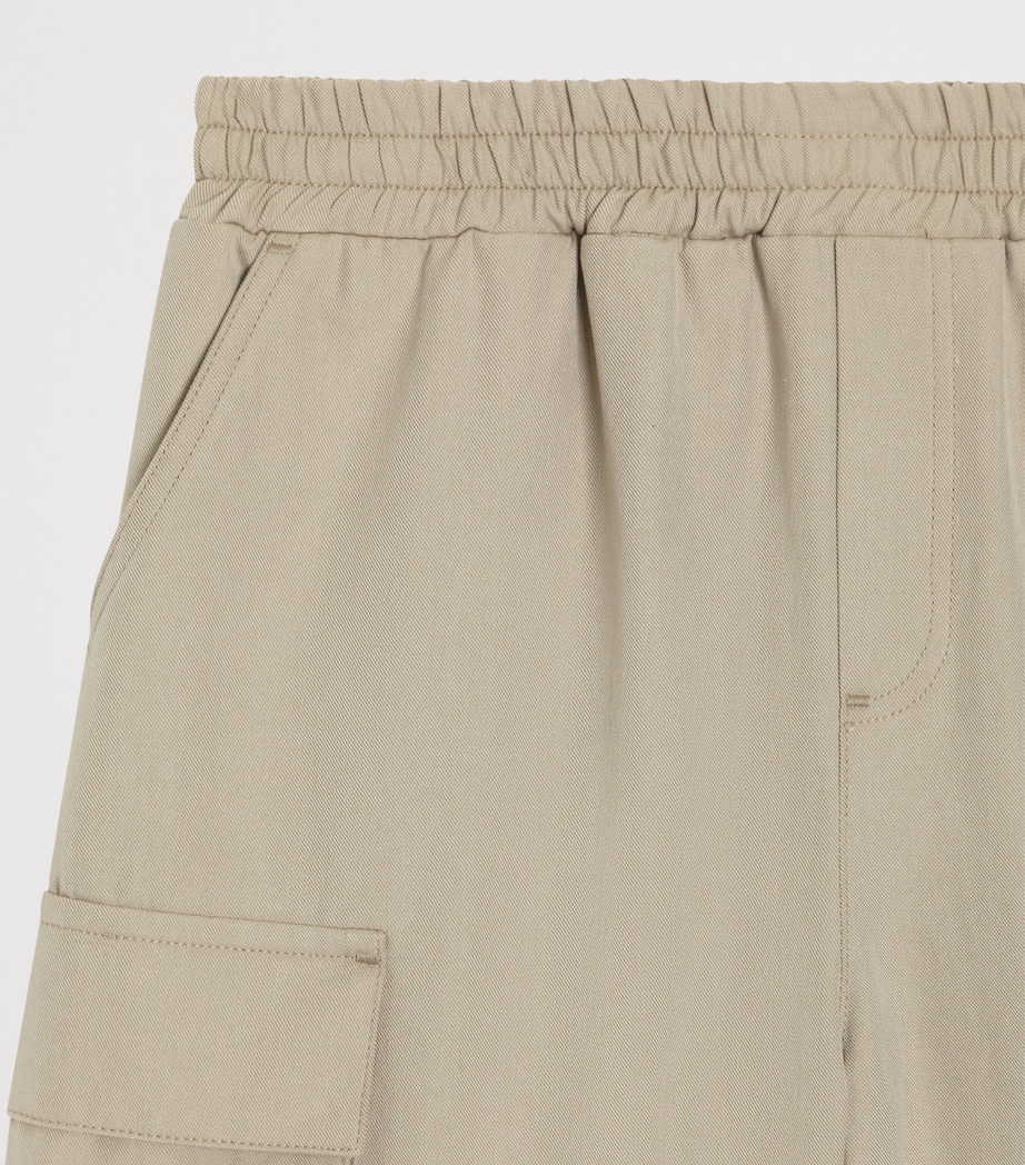 Dolce&Gabbana Kids Cotton Cargo Shorts (8-12+ Years) Dark Kaki Image 3