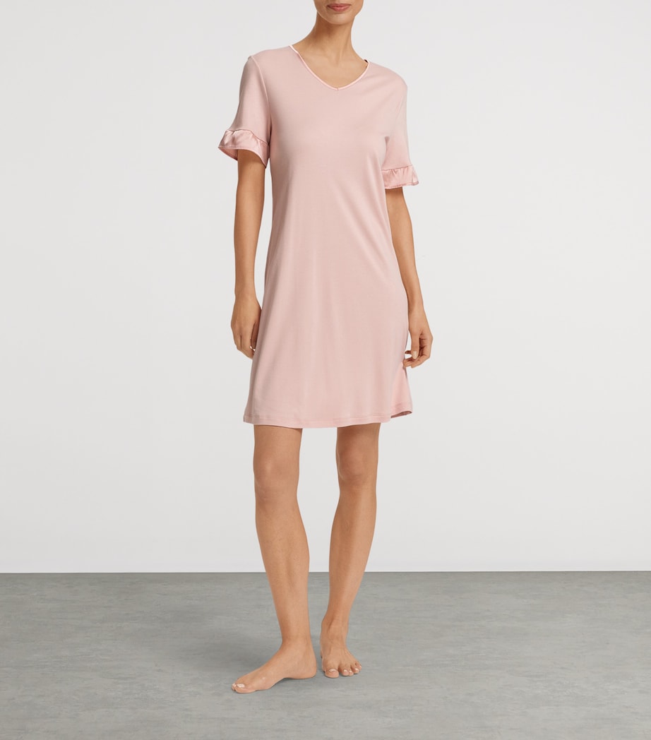Cotton-Blend Short-Sleeve Claire Nightdress PINK/ROSE Image 5