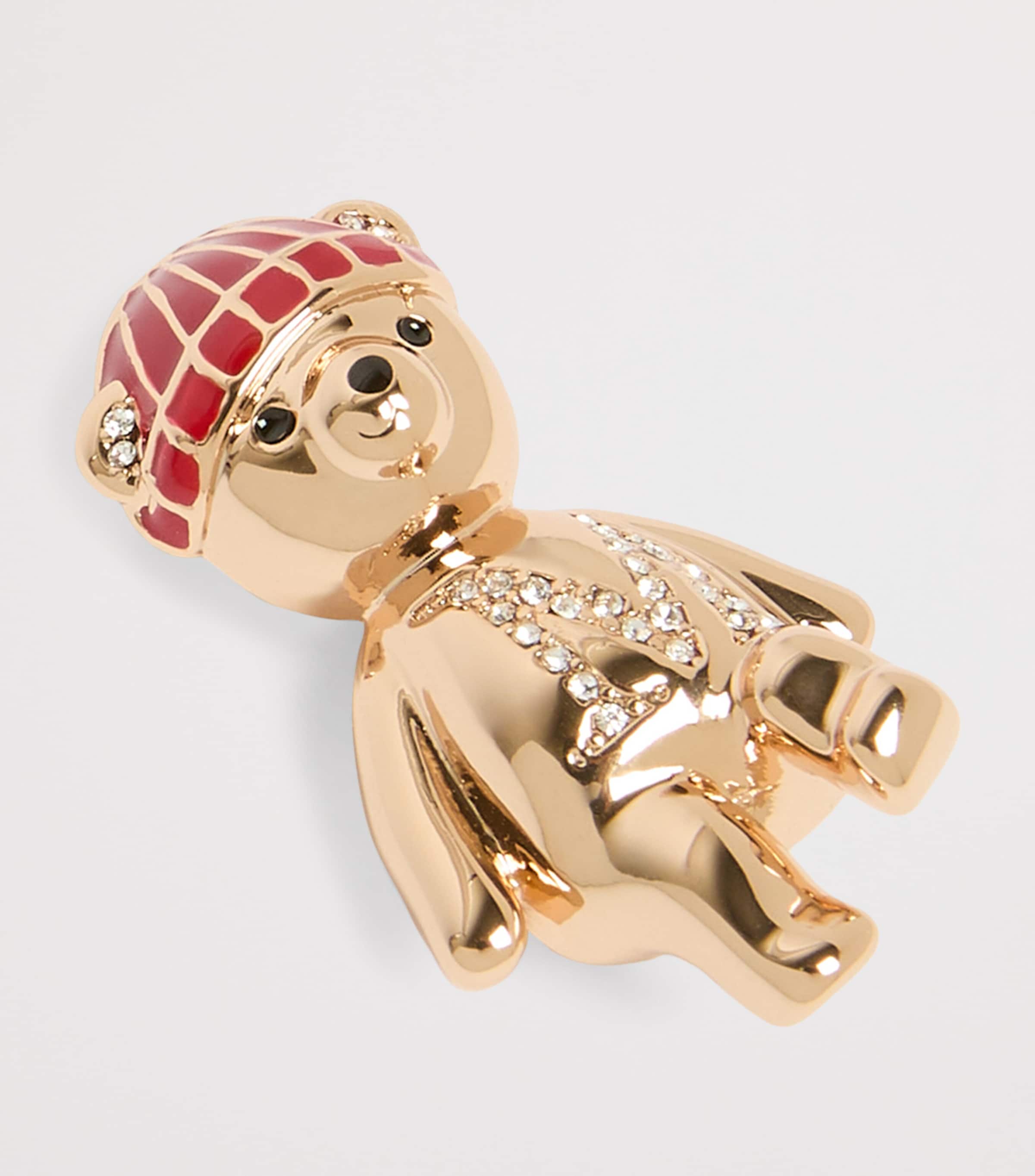 Max Mara Diamanté Teddy Bear Brooch Skin Dore Image 2