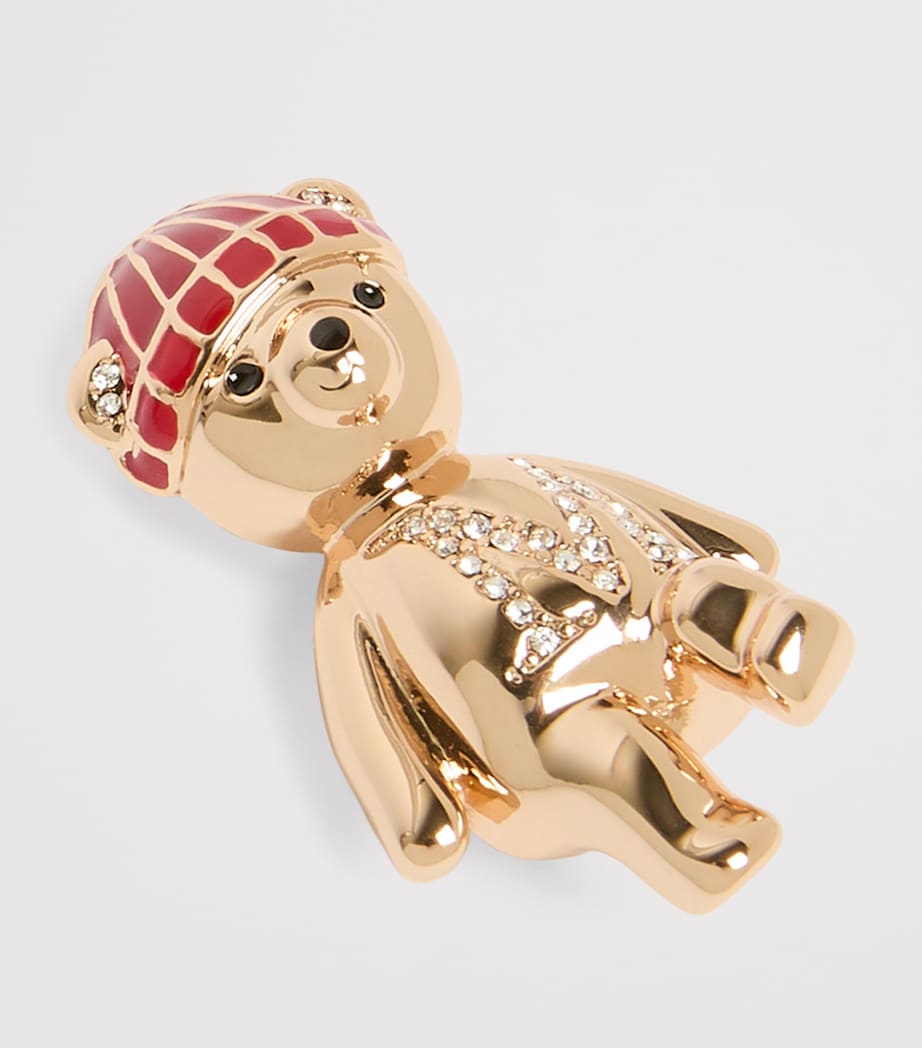 Max Mara Diamanté Teddy Bear Brooch Skin Dore Image 2