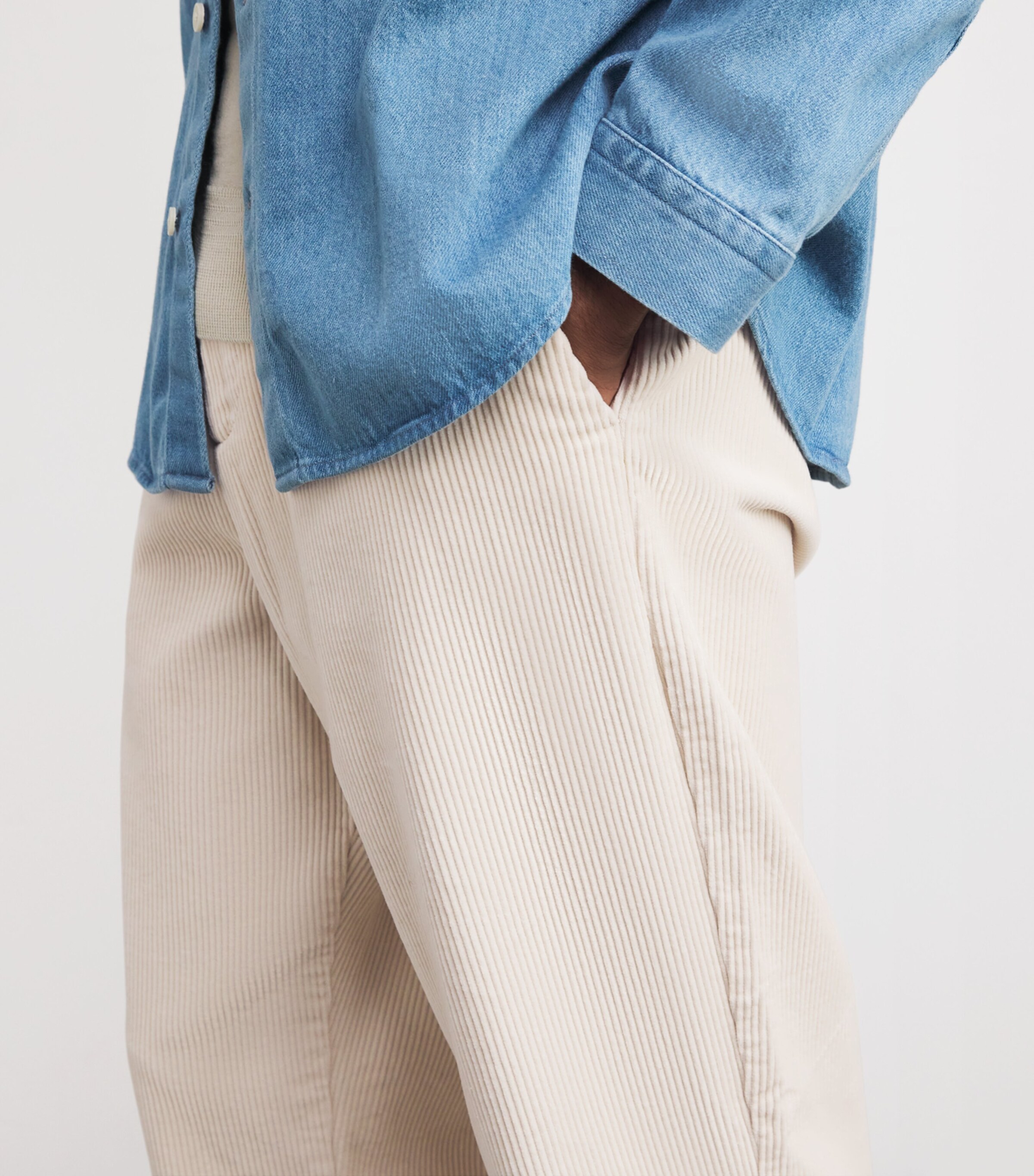 Organic Cotton Corduroy Paw Trousers IVORY Image 6