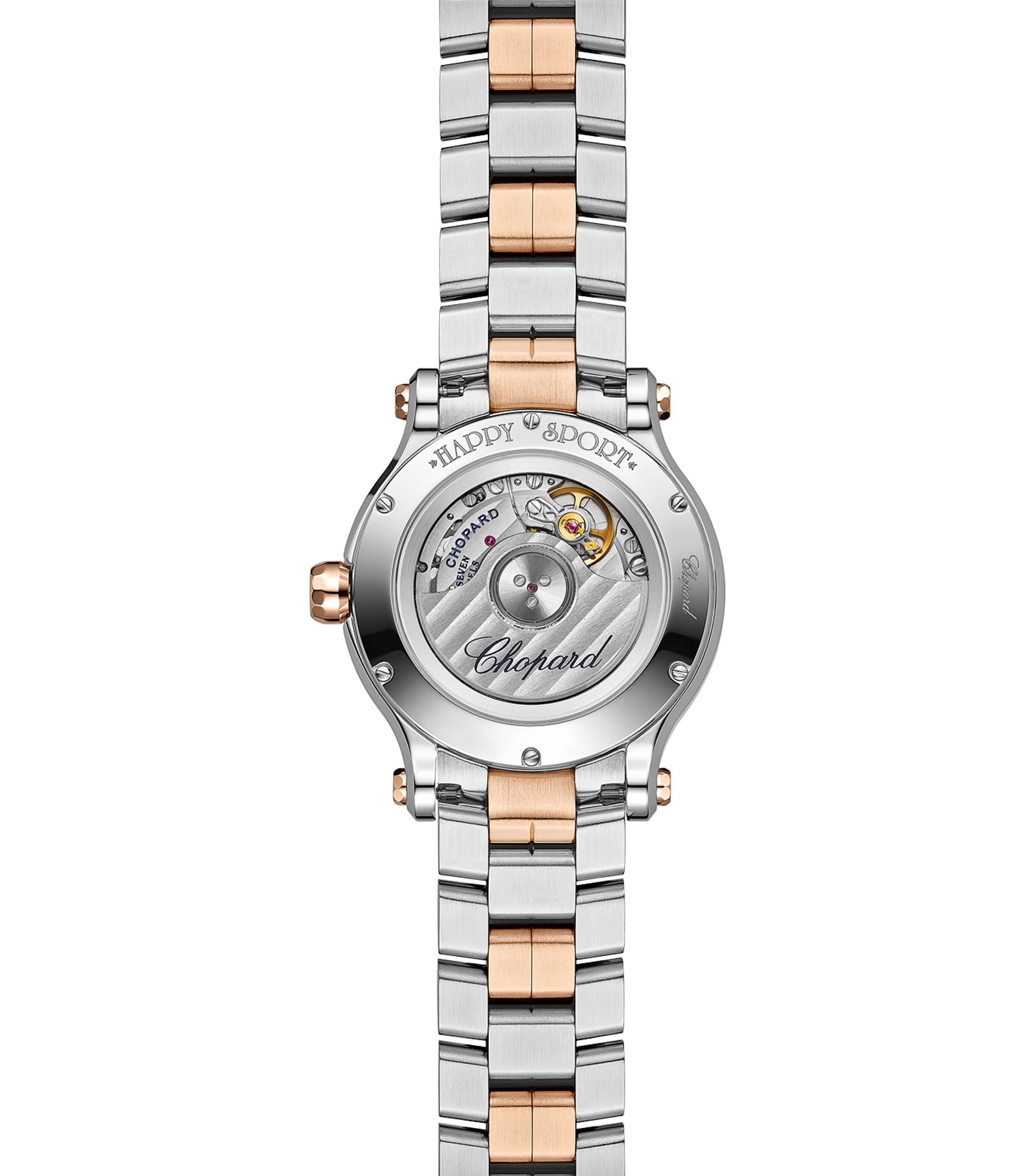 Rose Gold, Stainless Steel and Diamond Happy Sport Automatic Watch 33mm ROSE GOLD/STAINLESS Image 11