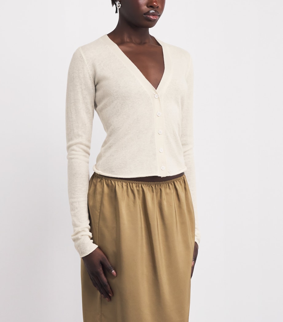 Cashmere Sheer Cardigan EGRET Image 3