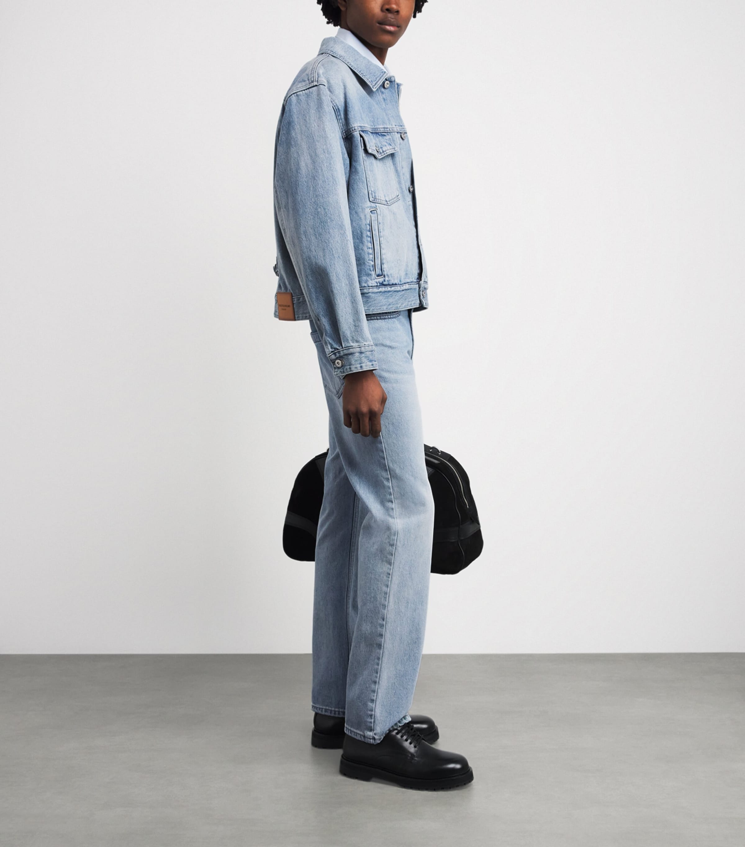 Wooyoungmi Mens Denim Trucker Jacket Blue Image 2