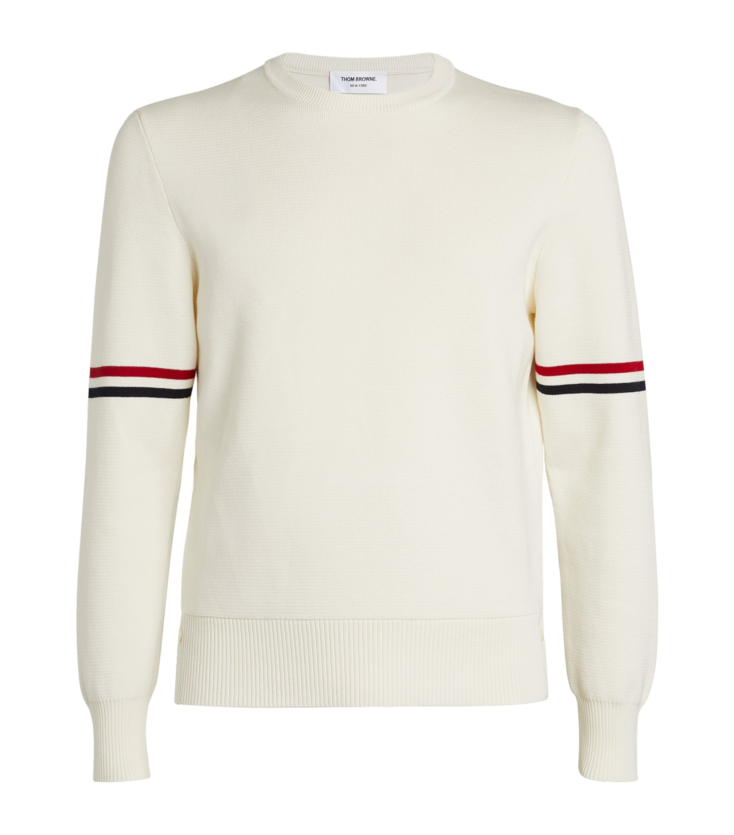 THOM BROWNE TRICOLOUR-DETAIL SWEATER 