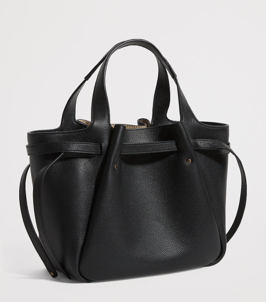 Small Leather Romy Tote Bag BLACK 001 Image 3