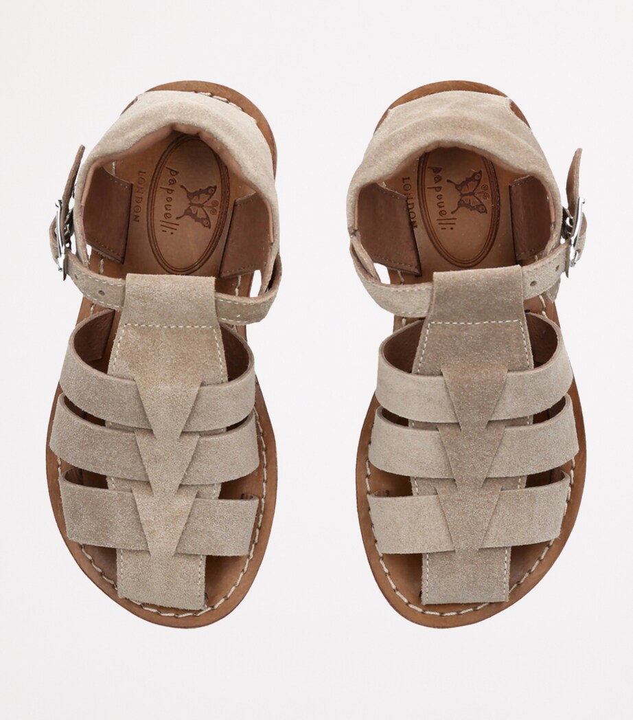 papouelli Suede Mercer Sandals Taupe Image 4