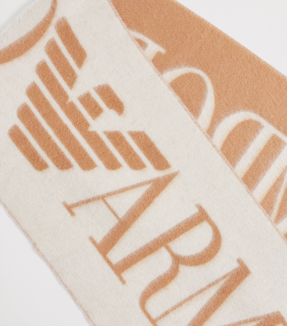 Contrasting Jacquard Logo Scarf F0015 Image 4