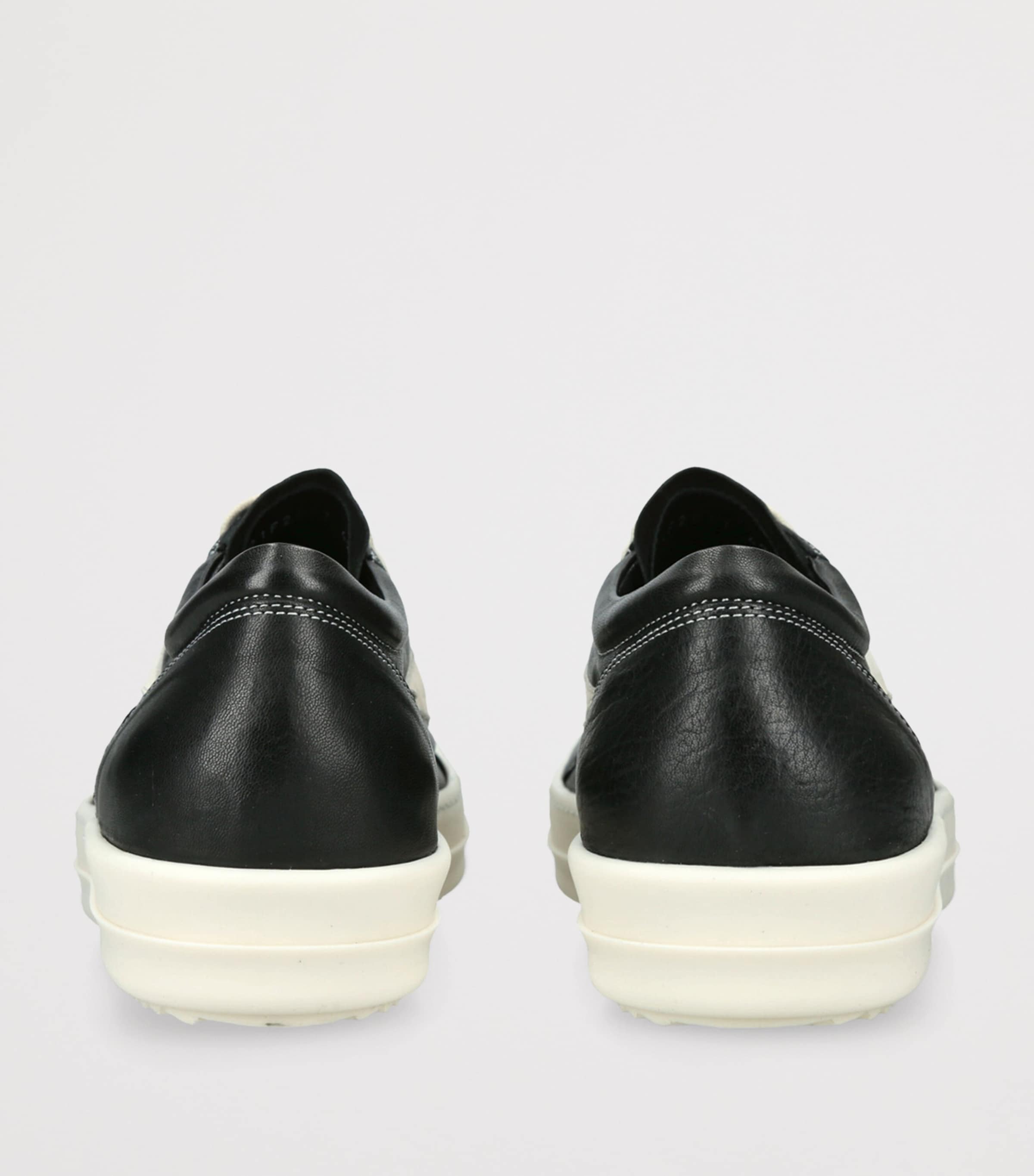 Rick Owens Leather Vintage Low-Top Sneakers Blk/white Image 2