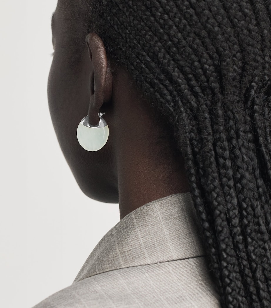 LIÉ STUDIO Sterling Silver The Erin Earrings Green Serpentine Image 2