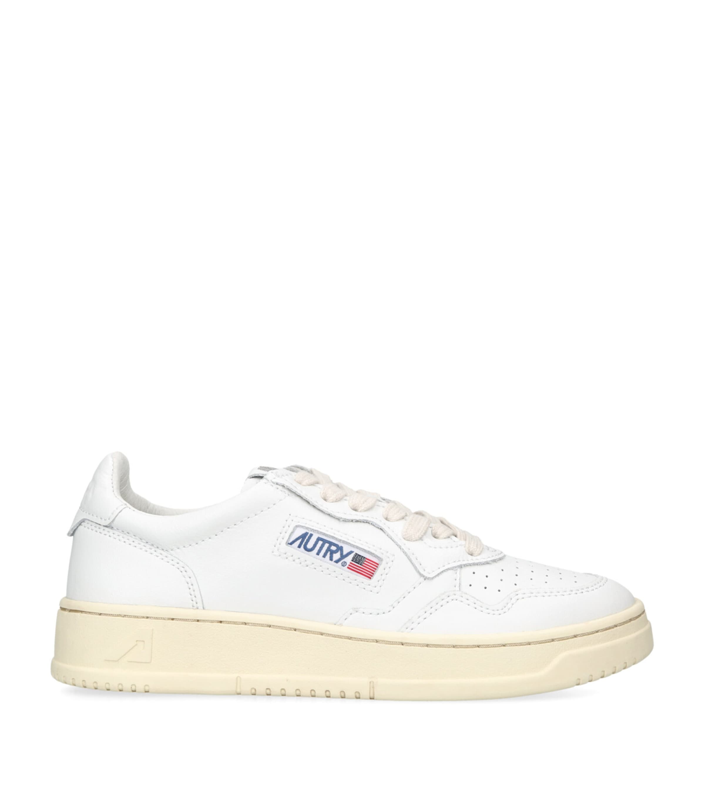 Shop Autry Leather Medalist Low-top Sneakers In White