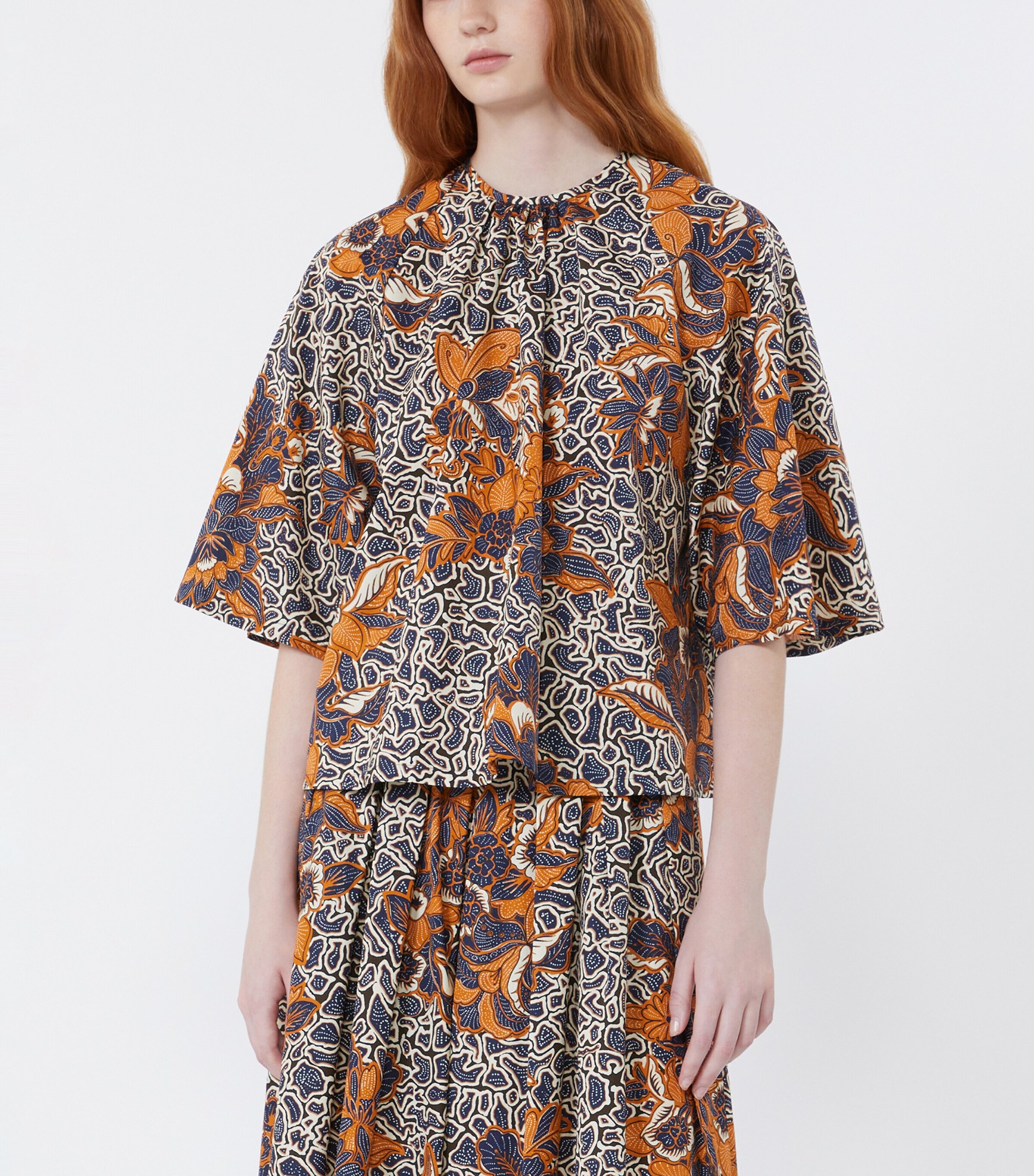 Weekend Max Mara Womens Cotton Floral Blouse Navy Image 3