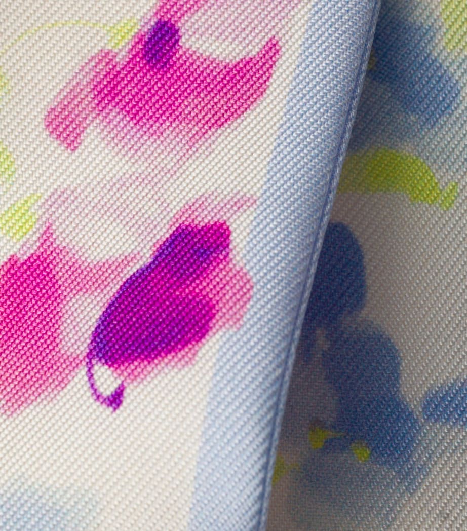 Silk Bouquet Print Skinny Scarf F04RT Image 2