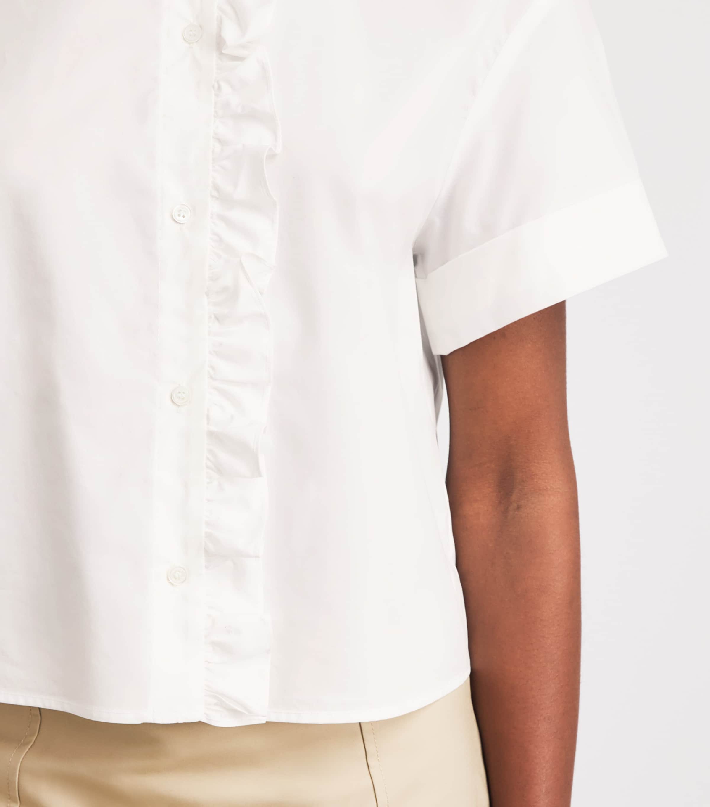 Claudie Pierlot Womens Cotton Poplin Ruffle Blouse White Image 3