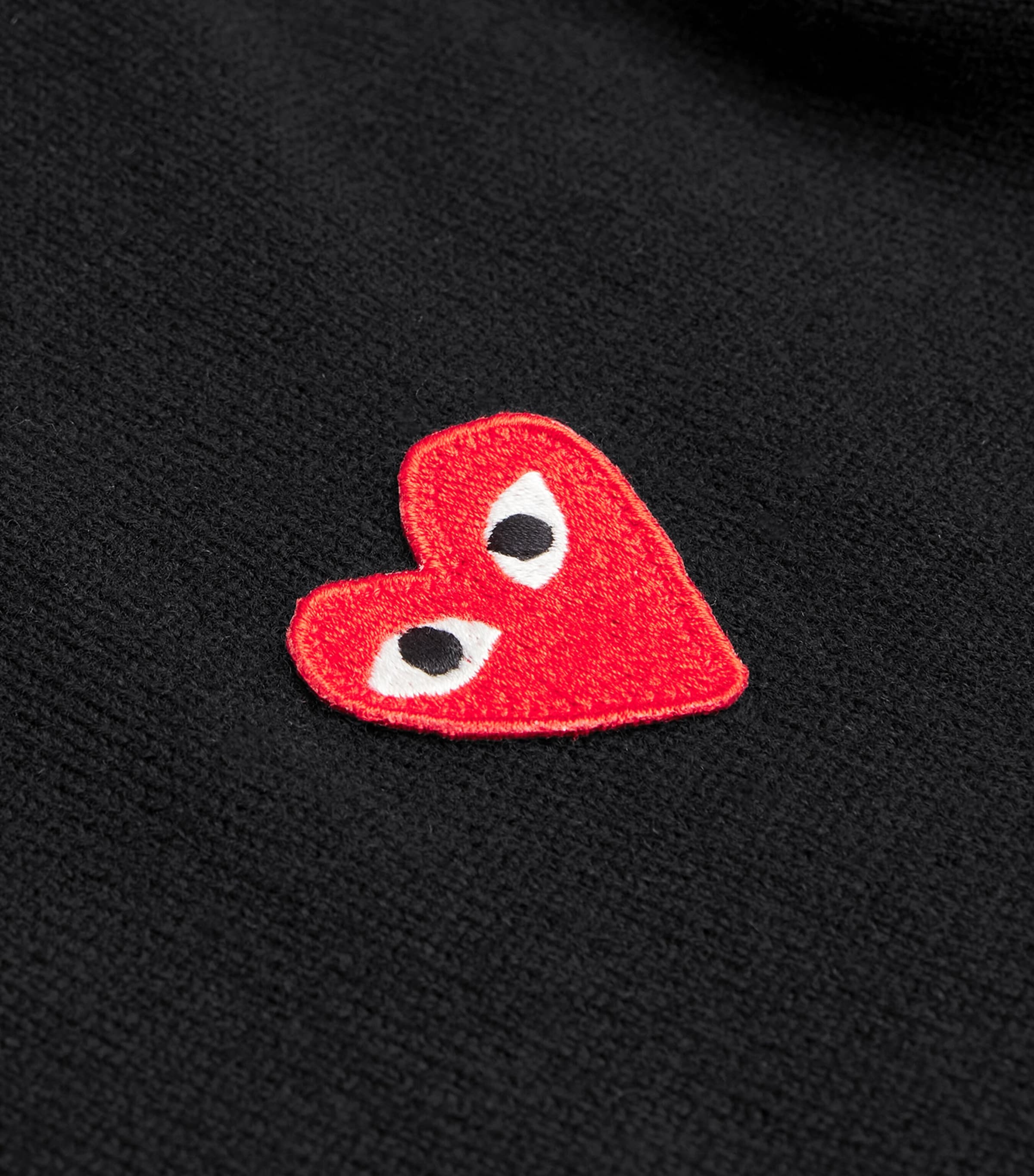 Wool V-Neck Heart Sweater BLACK Image 5