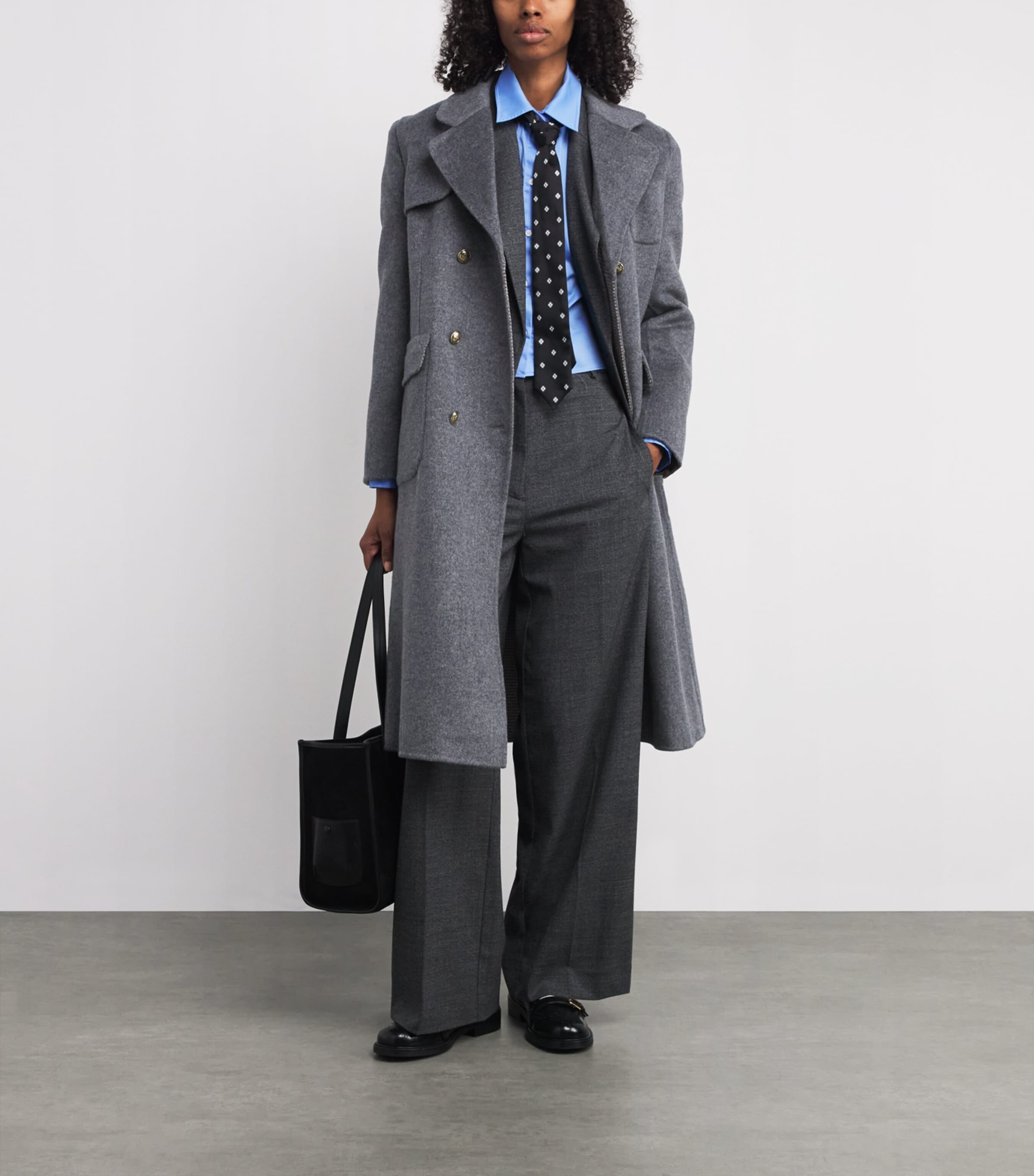 Wool-Blend Double-Faced Coat GREY Image 2