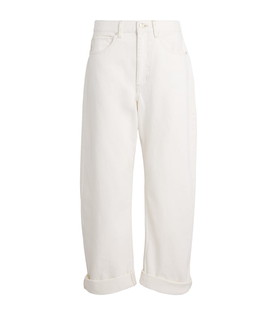 FRAME Womens The Bubble Barrel Jeans Au Natural Clean Image 1