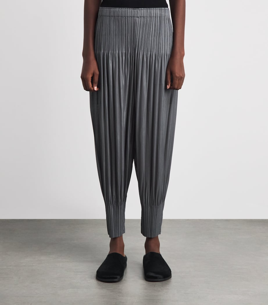 Pleats Please Issey Miyake Womens Fluffy Basics Tapered Trousers Grey Image 4