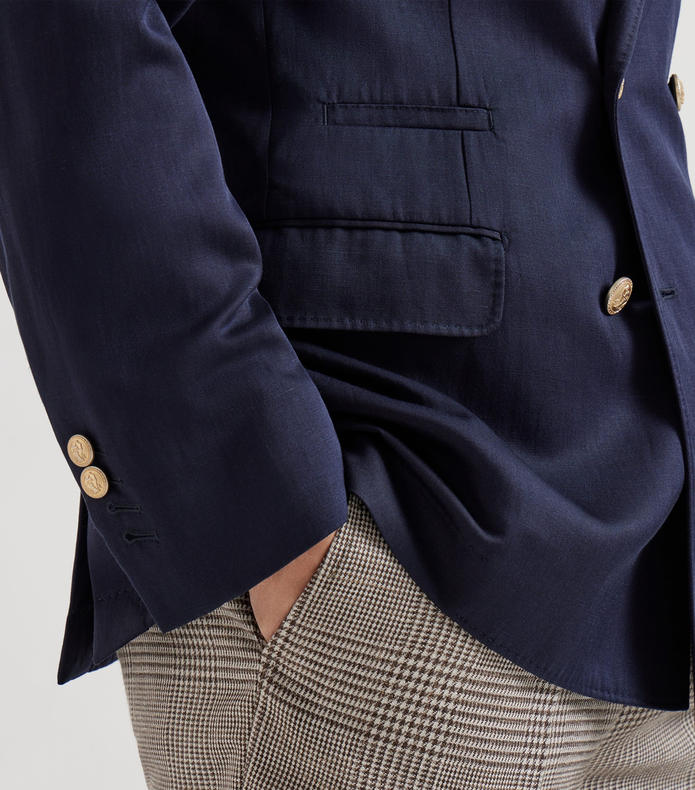 Silk Délavé and Linen Twill Deconstructed Blazer C1021 Image 6