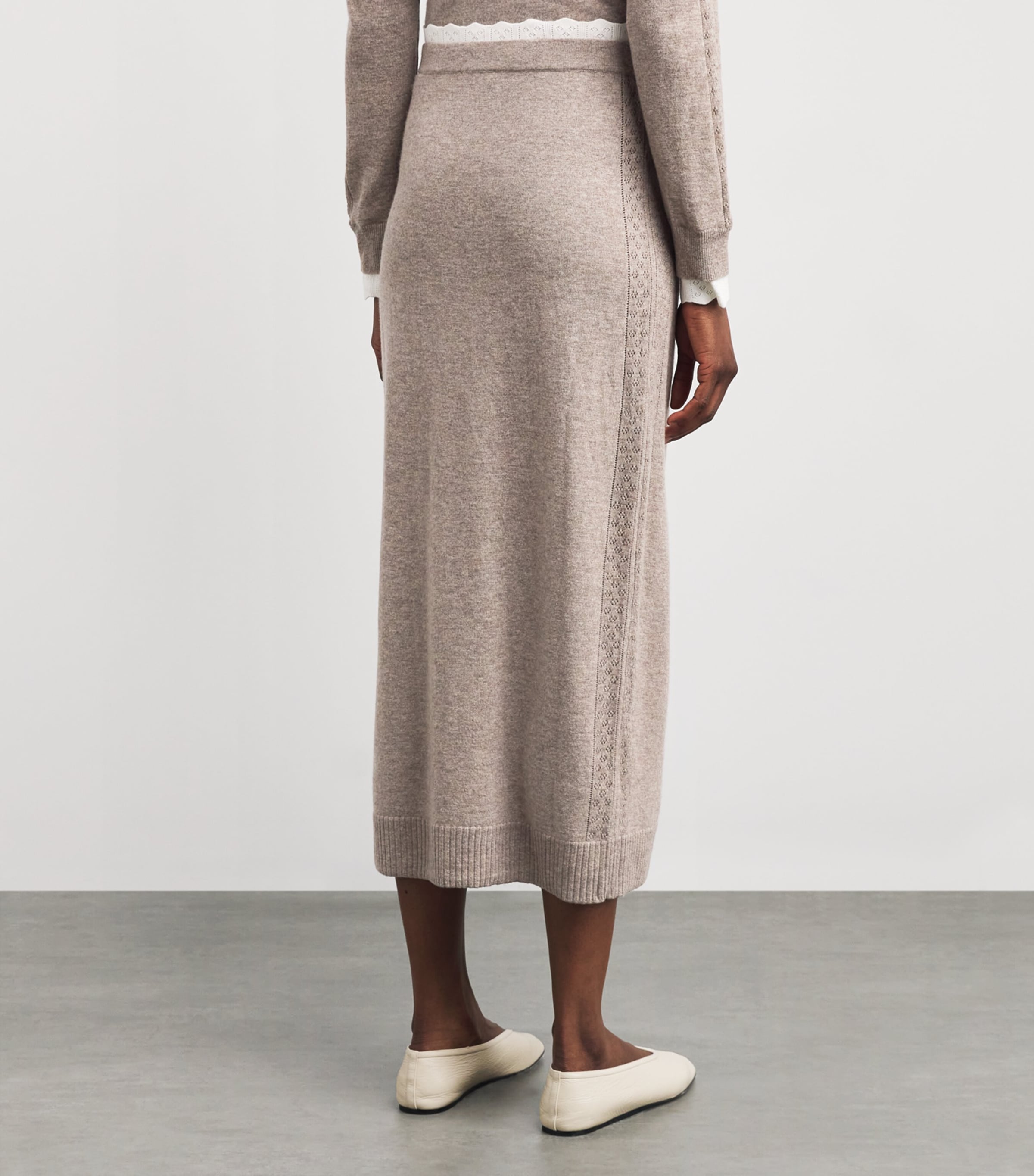 Wool-Cashmere Midi Skirt CARAMEL Image 4