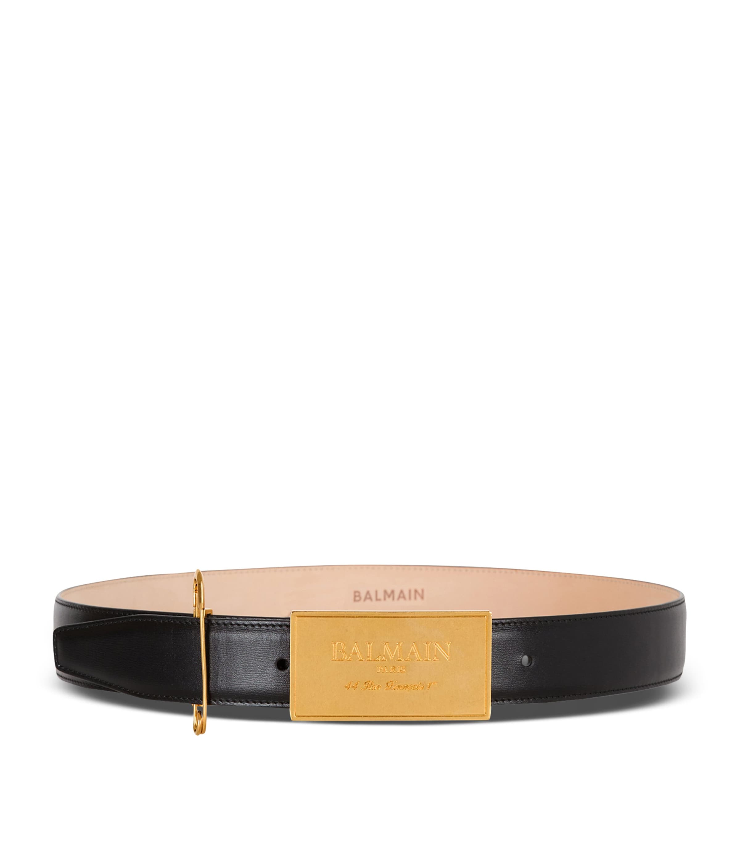 Balmain Leather Safety-Pin Belt | Harrods UK