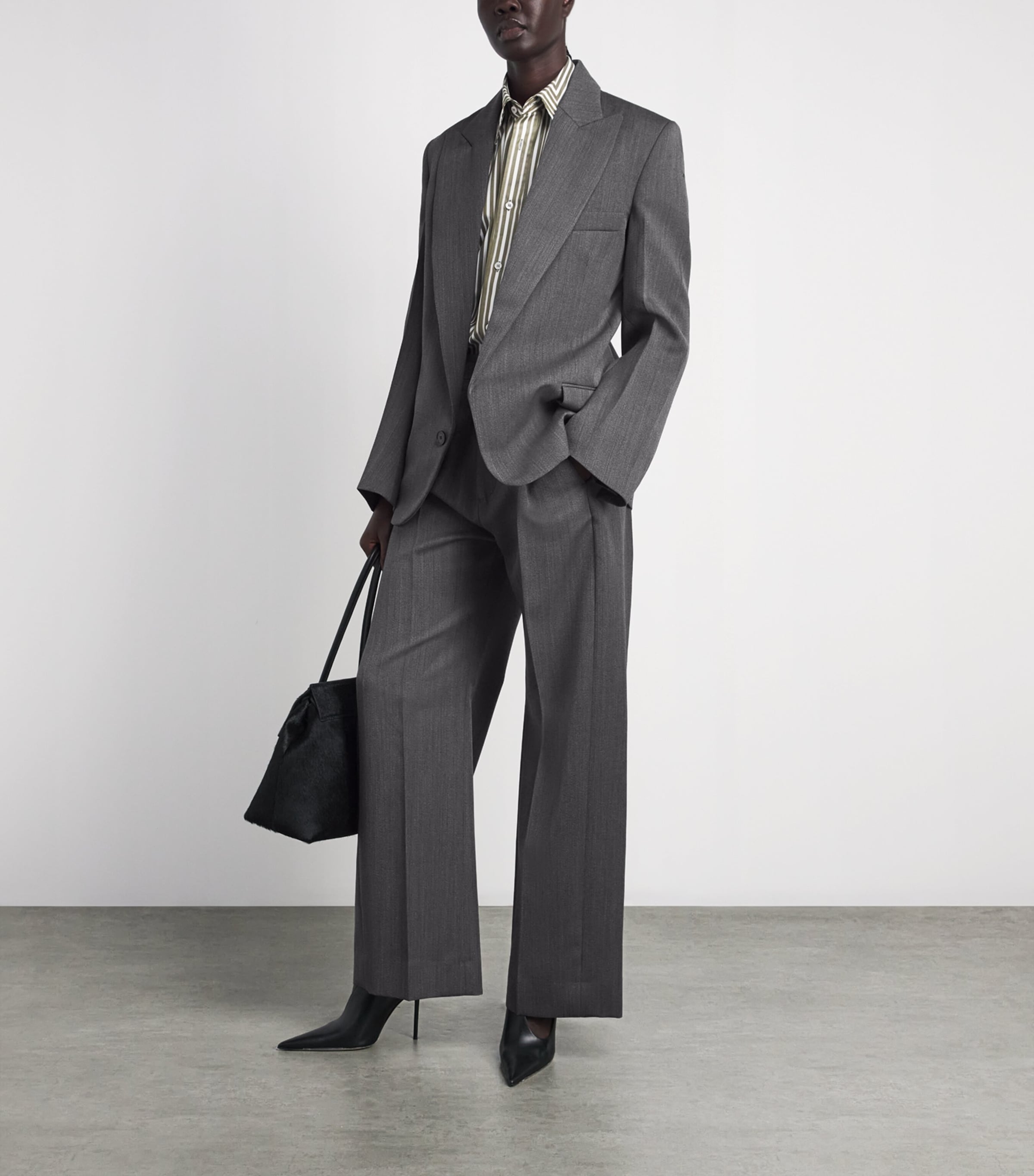 Victoria Beckham Womens Virgin Wool Roberta Blazer Melnge Image 2