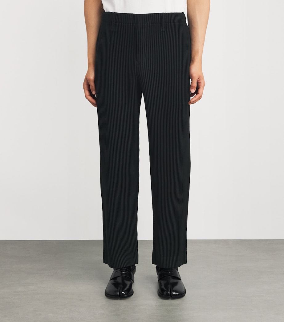 Pleated Straight Trousers 15-BLACK Image 3
