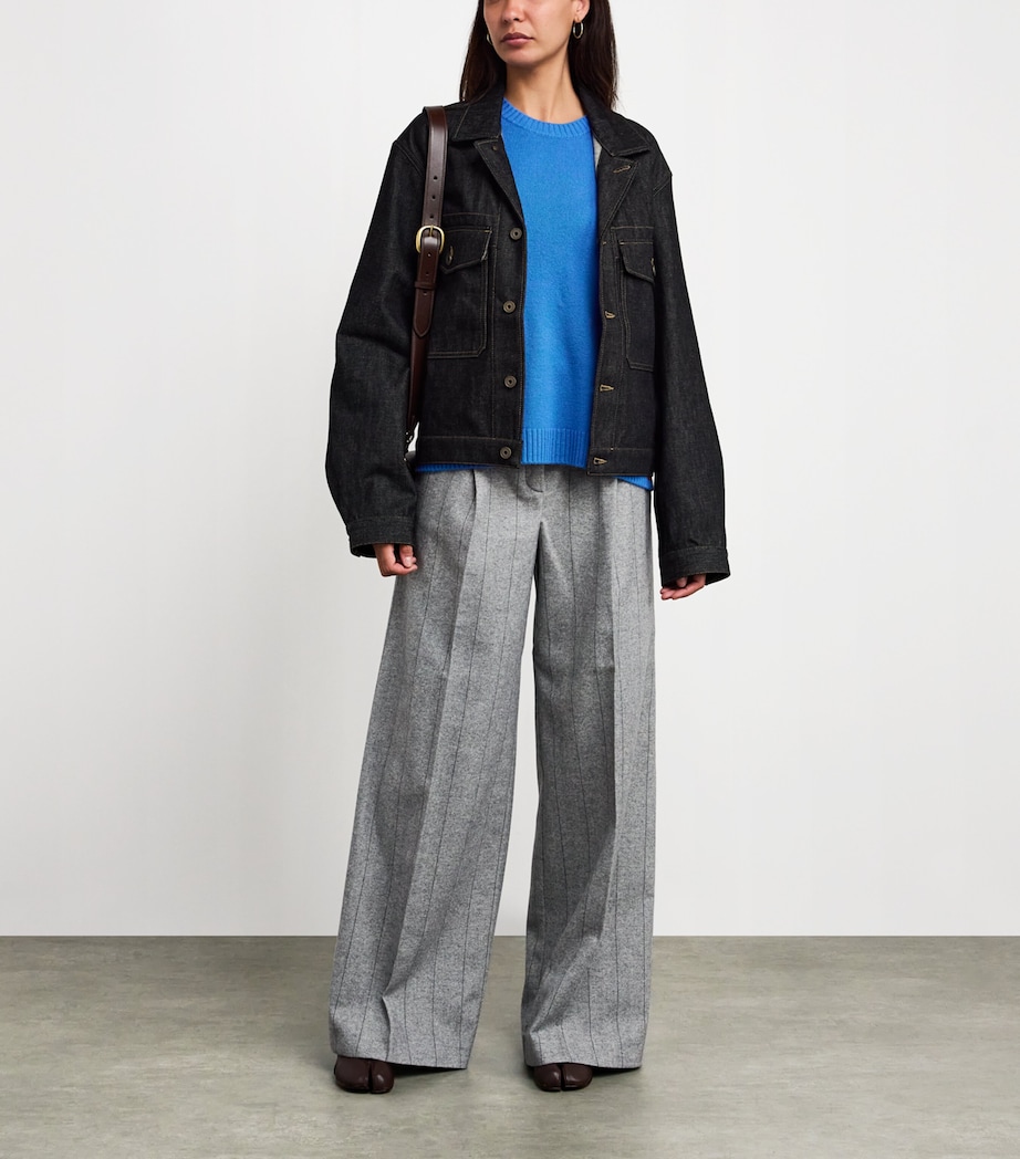 Wool-Cashmere Crew-Neck Sweater ELECTRIC BLUE Image 2